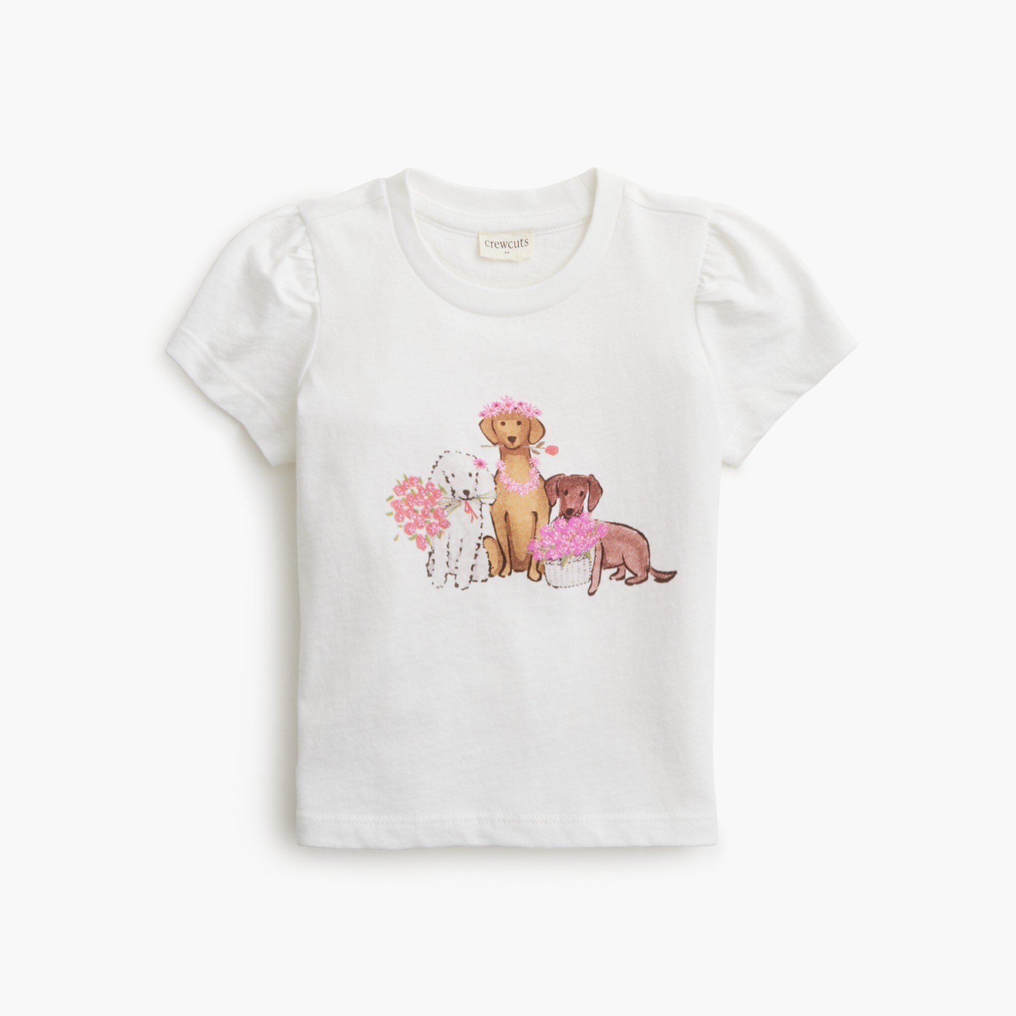  Baby &amp; toddler girls' dog flower delivery graphic tee