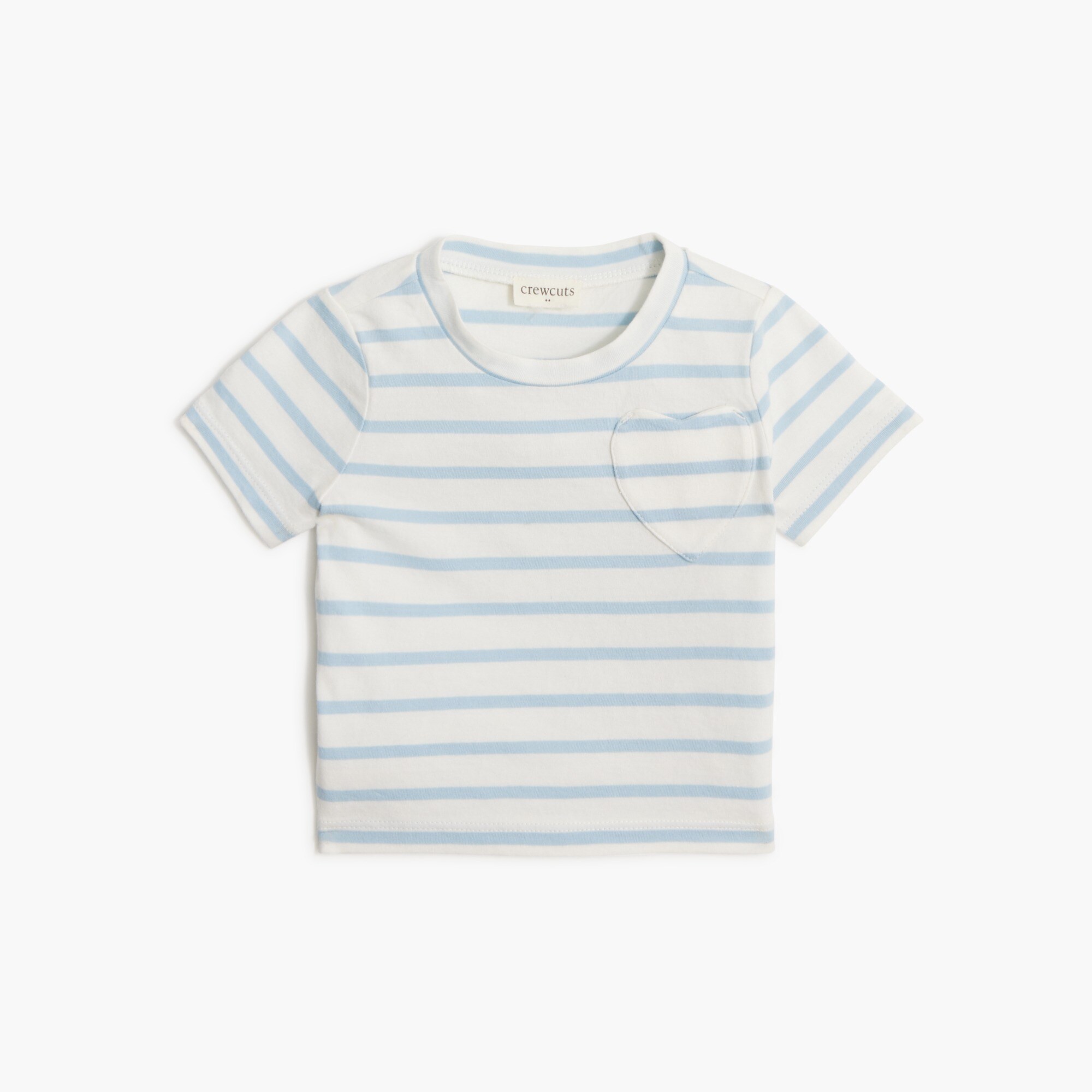  Baby &amp; toddler girls' short-sleeve heart-pocket tee