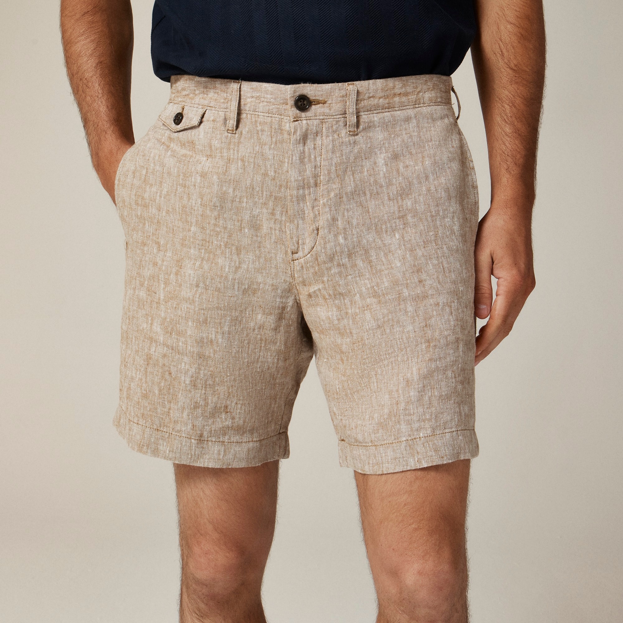 mens 8.5&quot; linen short