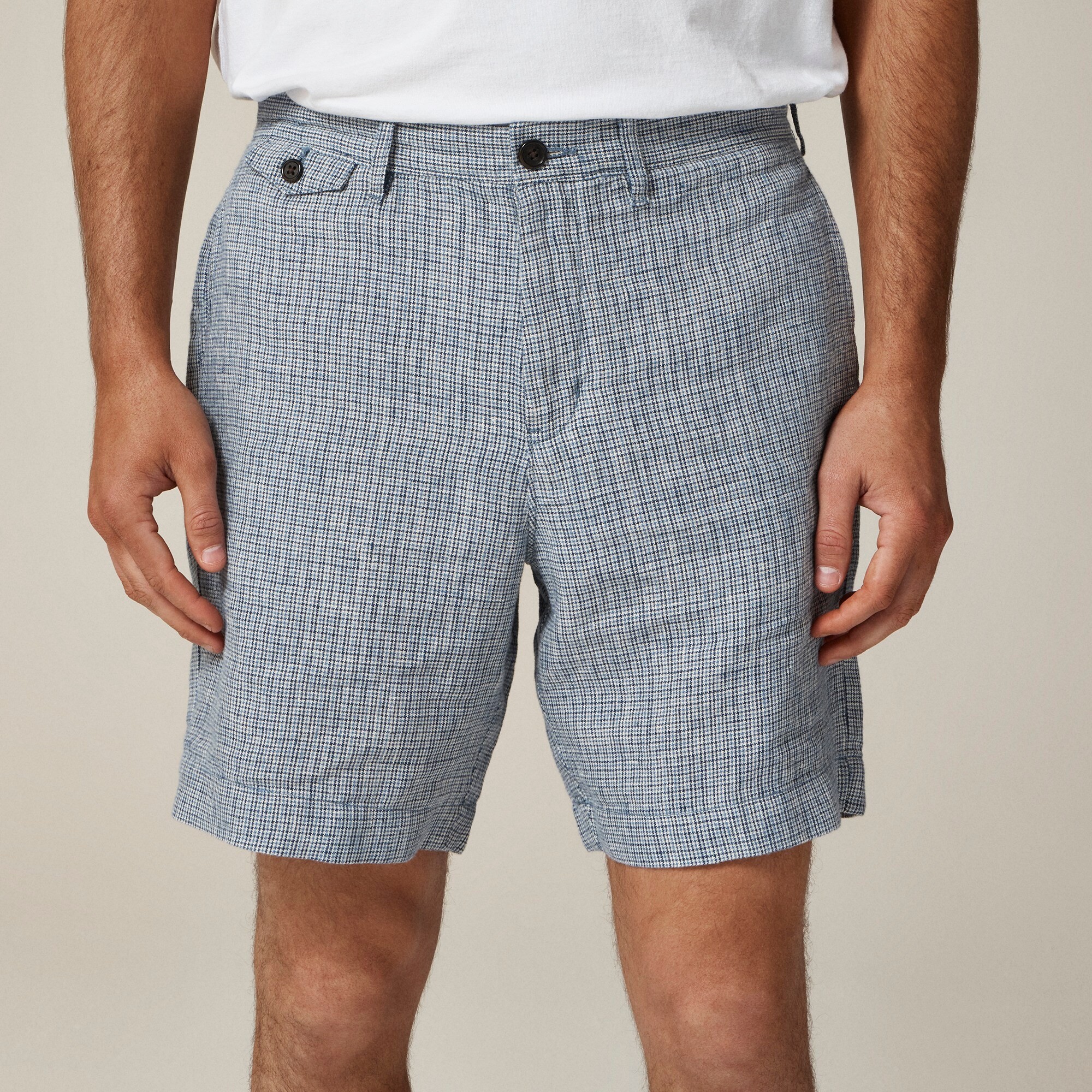 mens 8.5&quot; linen short
