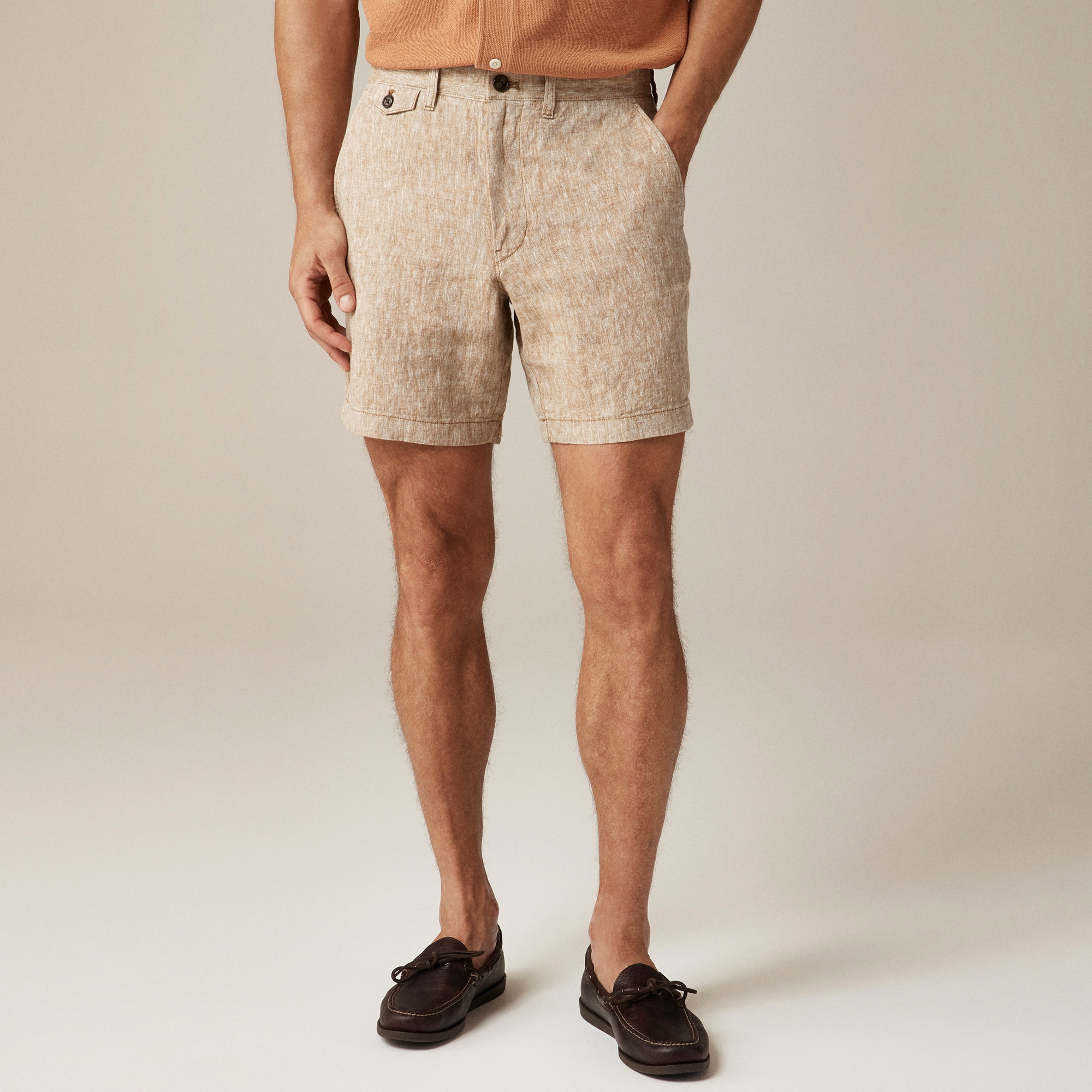 mens 7&quot; linen short