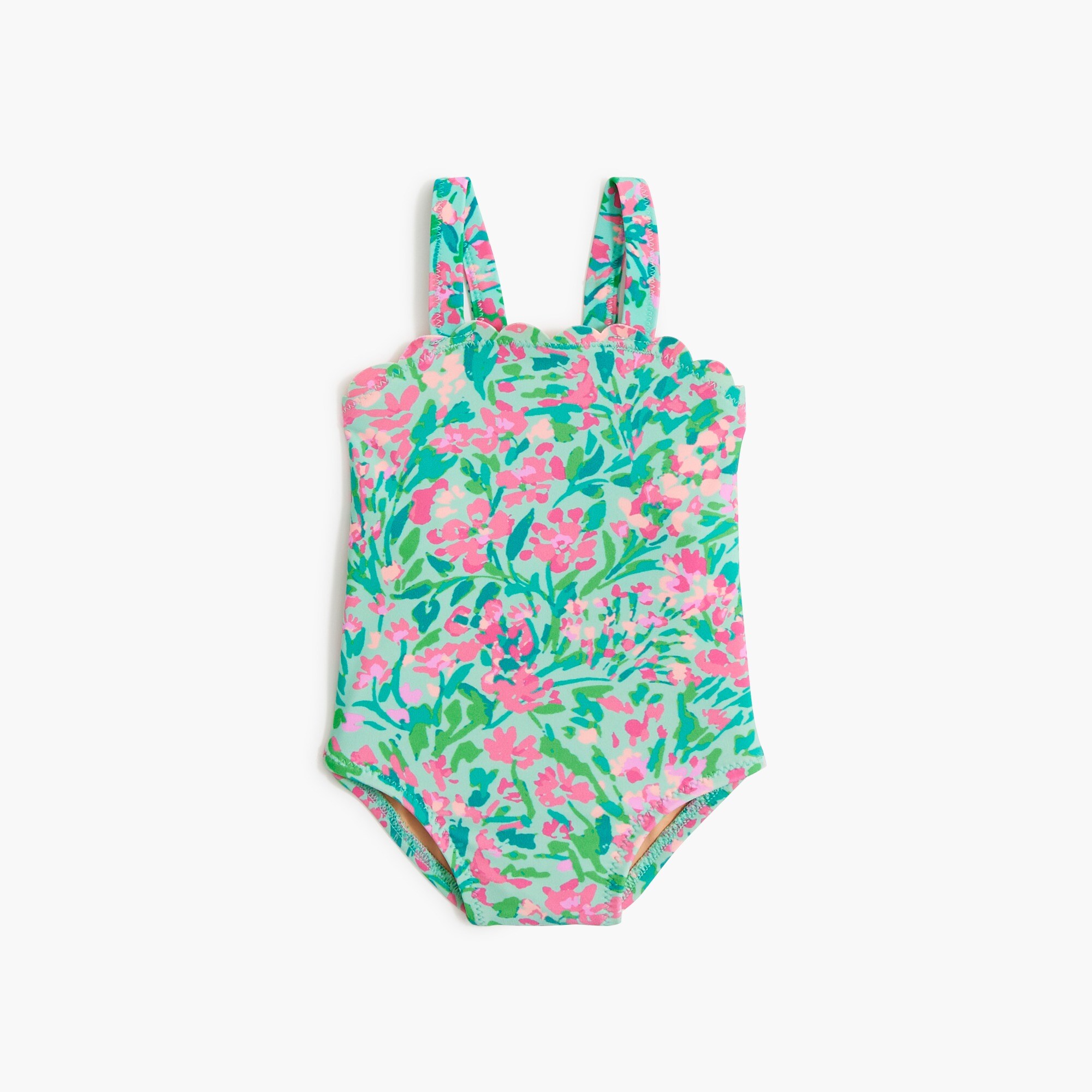 Baby & toddler girls' scalloped one-piece swimsuit