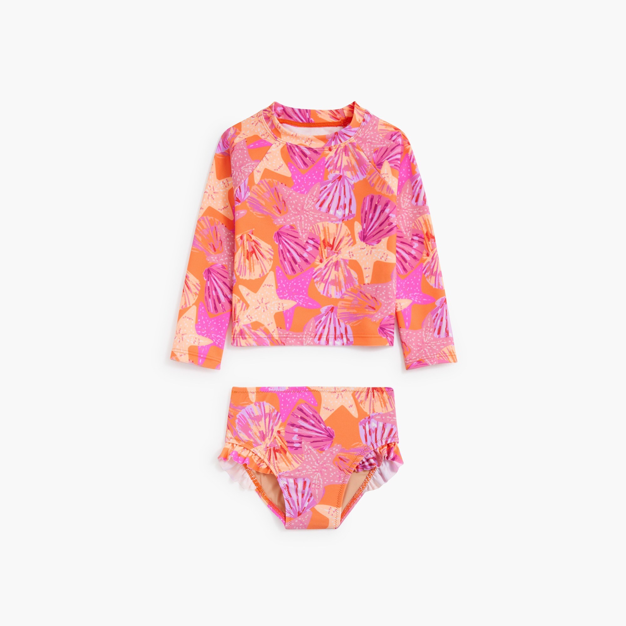 baby & toddler girls Baby &amp; toddler girls' two-piece rash guard swimsuit