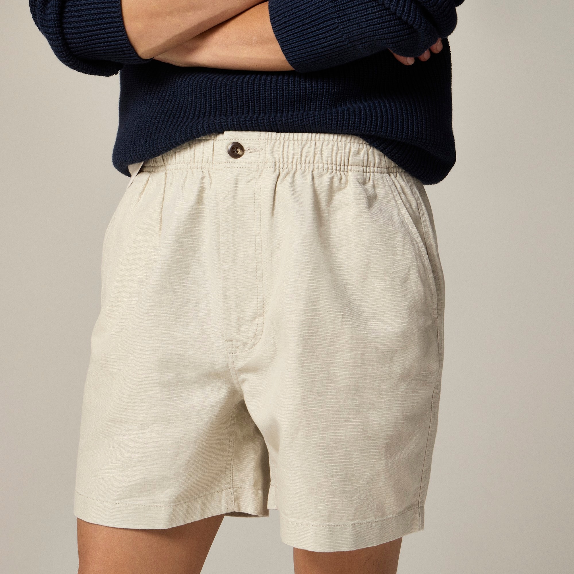 mens 5.5'' Pier short in cotton-linen blend