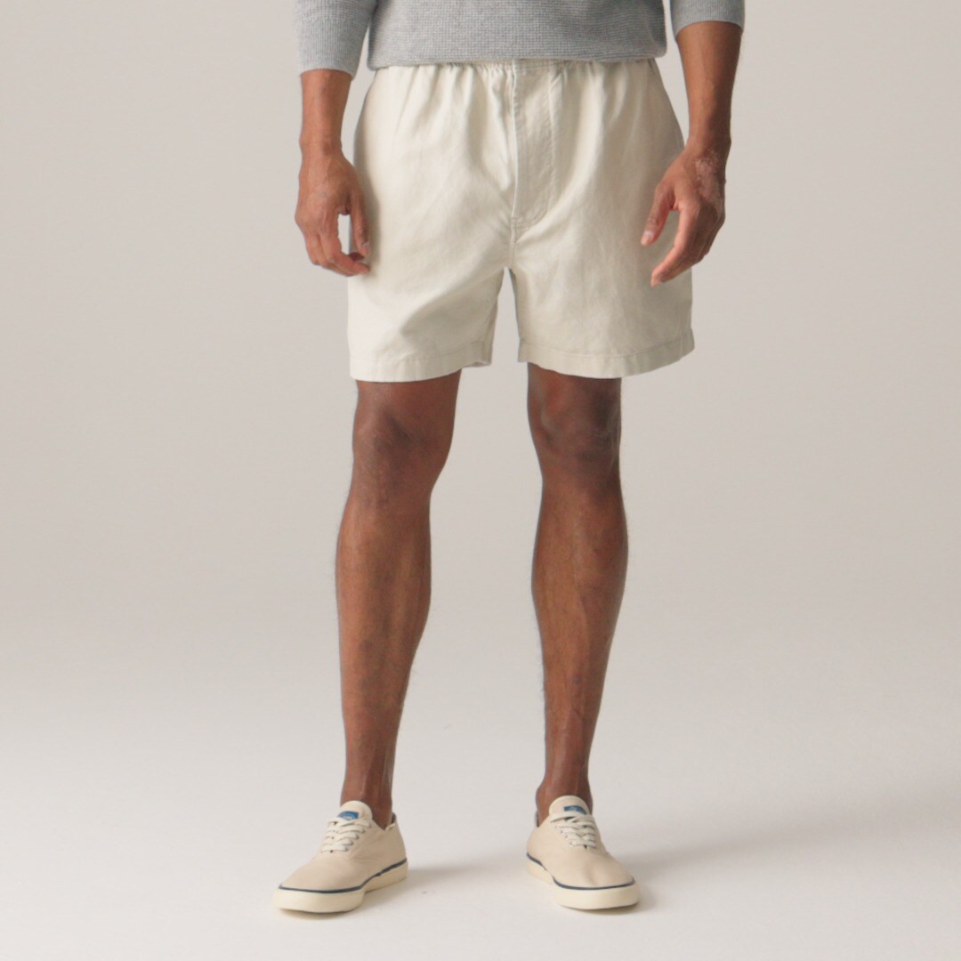 5.5'' Pier short in cotton-linen blend