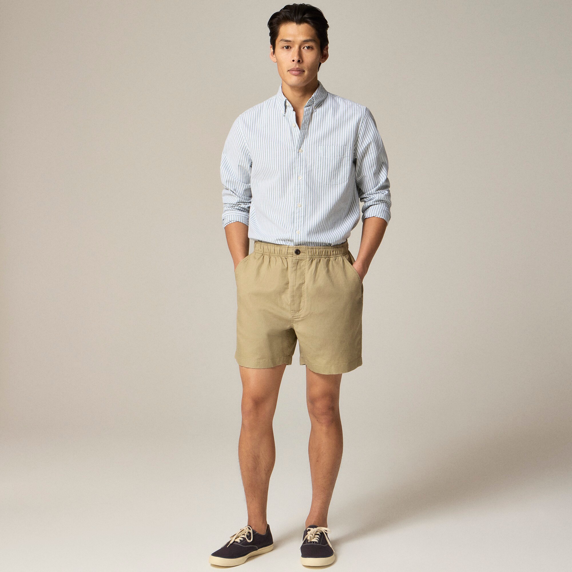5.5'' Pier short in cotton-linen blend