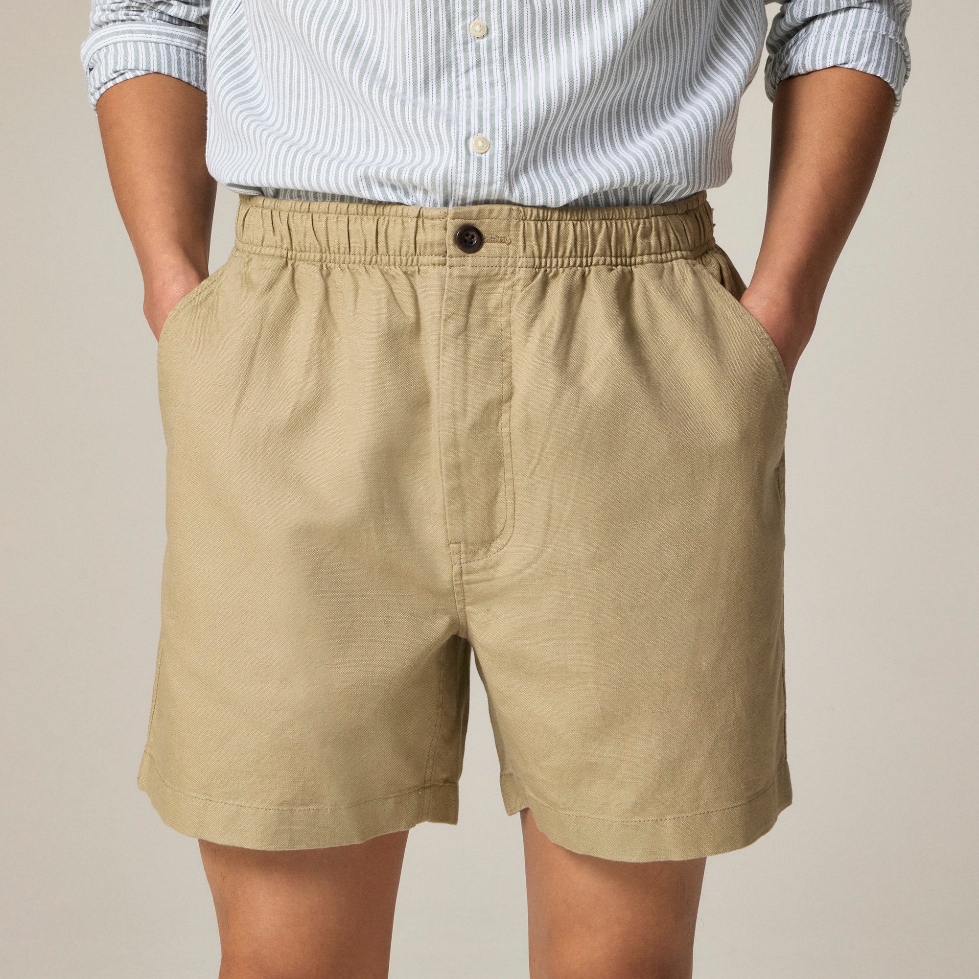 mens 5.5'' Pier short in cotton-linen blend