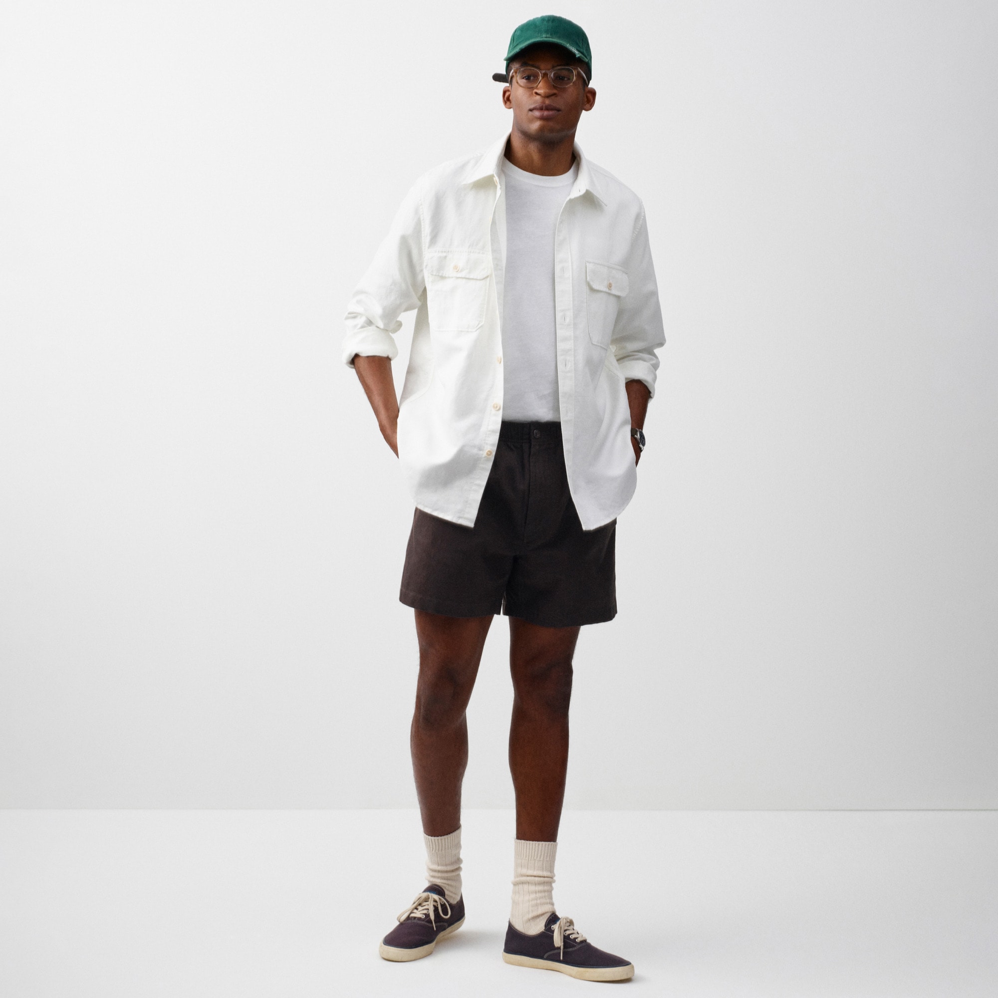 5.5'' Pier short in cotton-linen blend