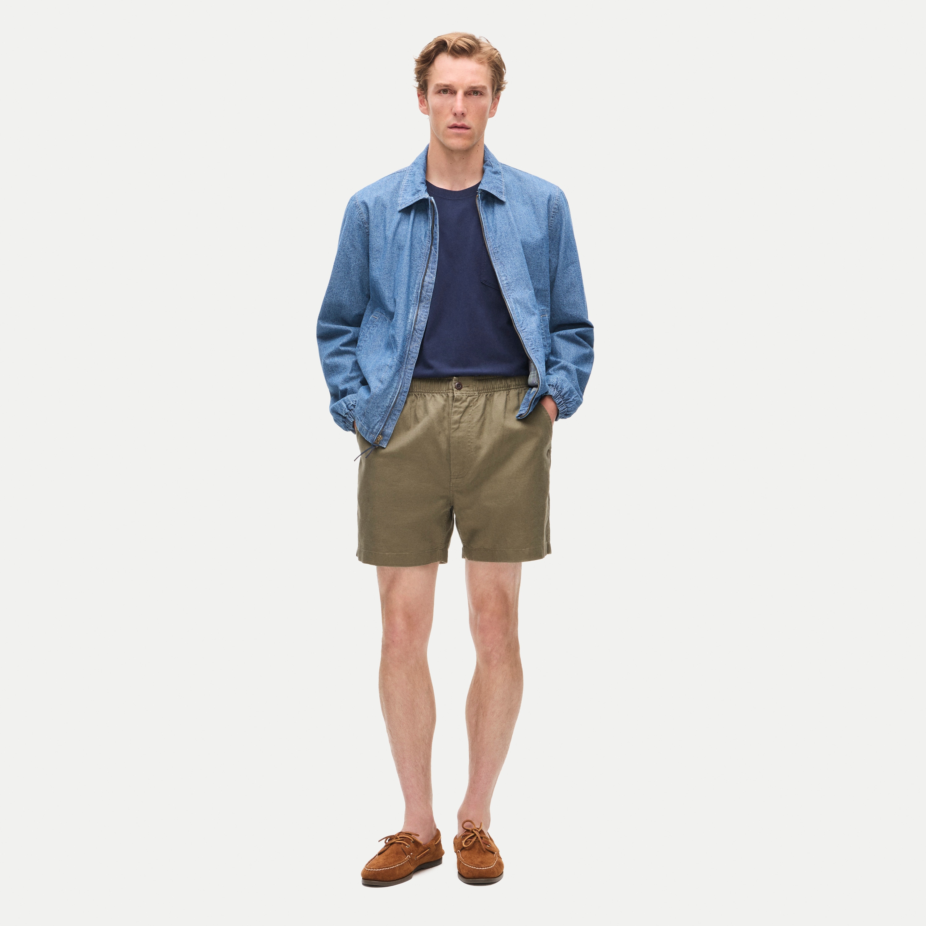 5.5'' Pier short in cotton-linen blend