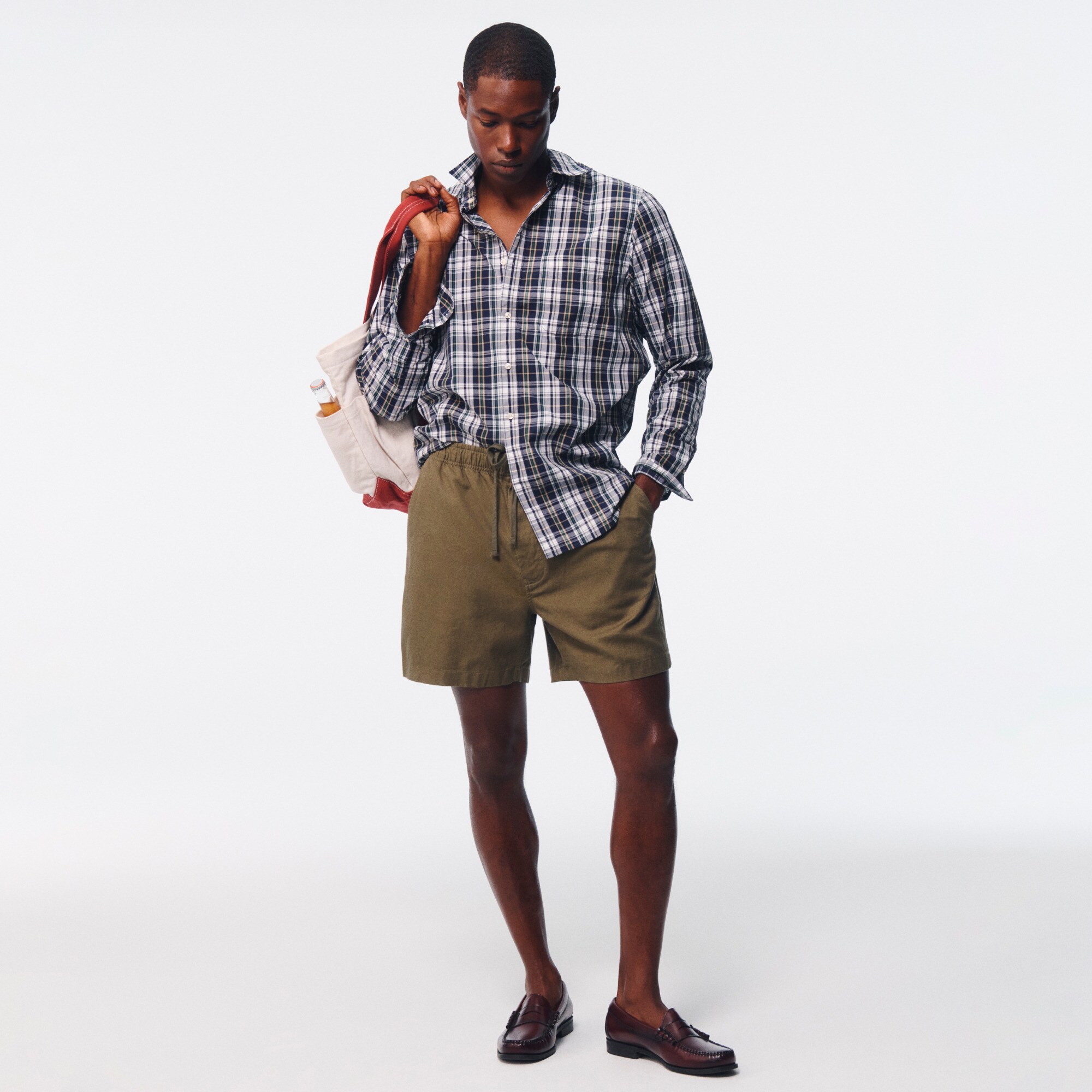 5.5'' Pier Short In Cotton-linen Blend For Men | J.Crew