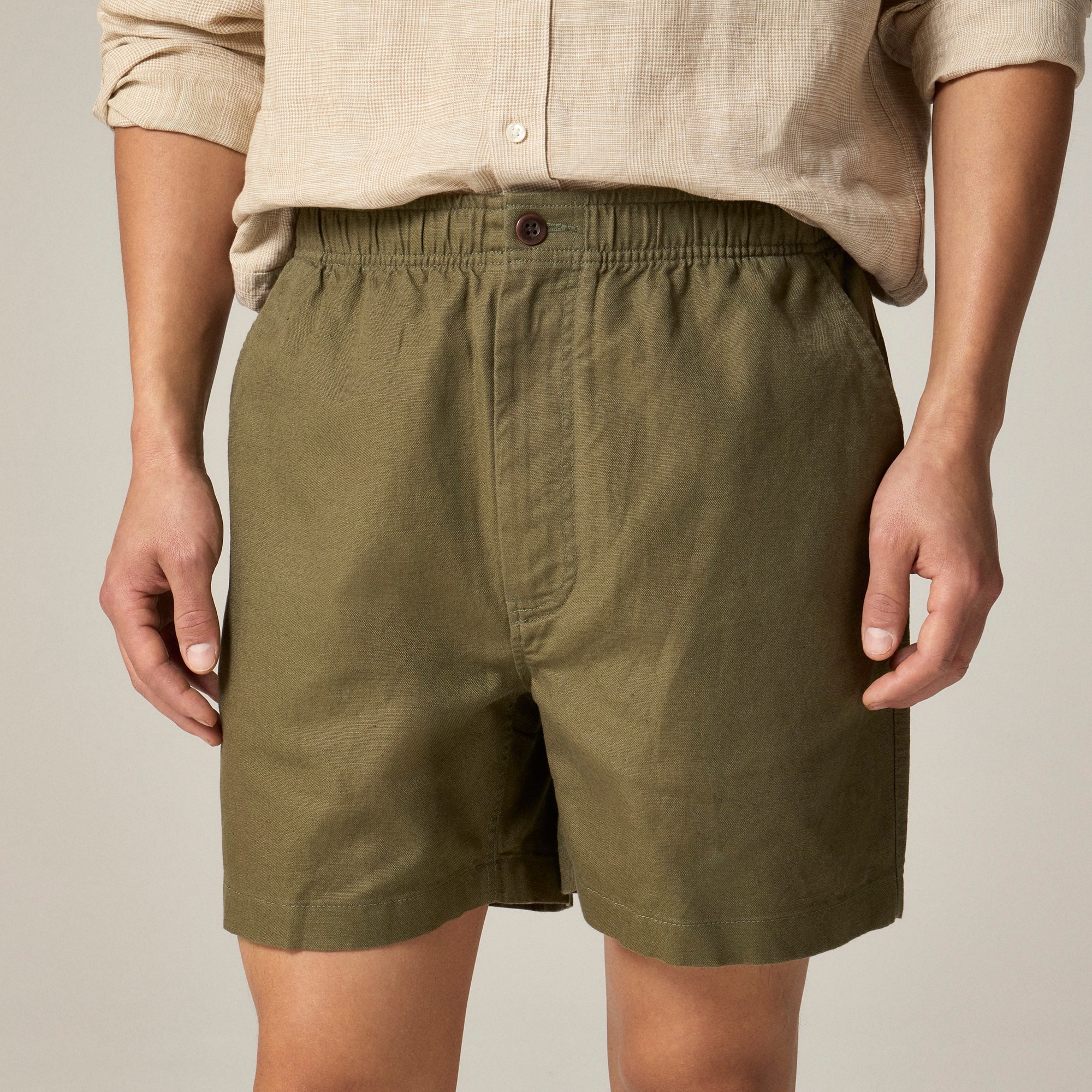 mens 5.5'' Pier short in cotton-linen blend