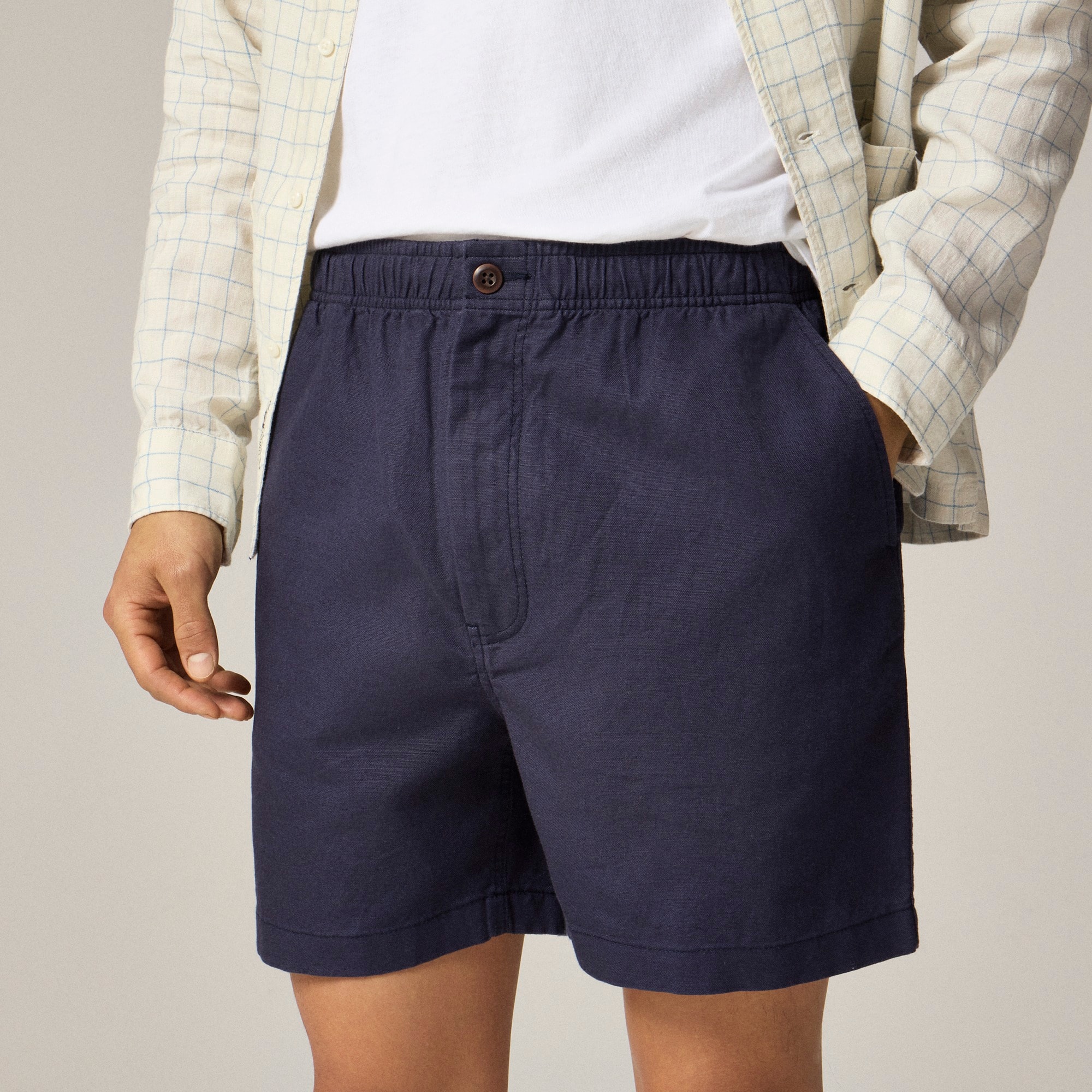 Pier short in cotton-linen blend