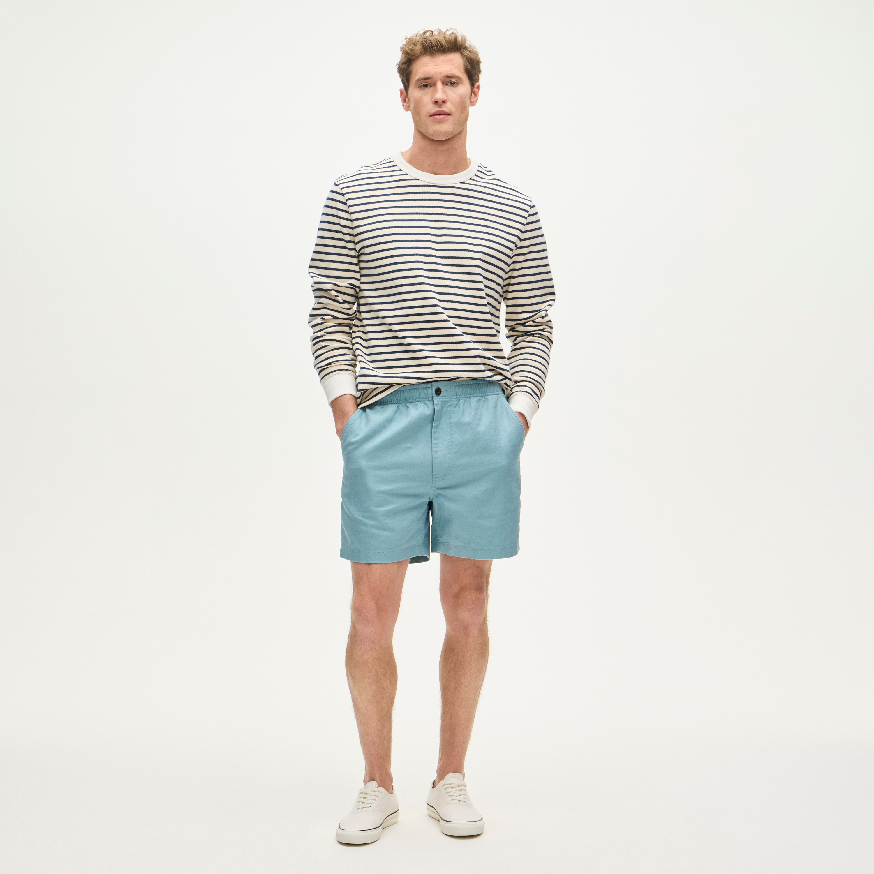 5.5'' Pier short in cotton-linen blend