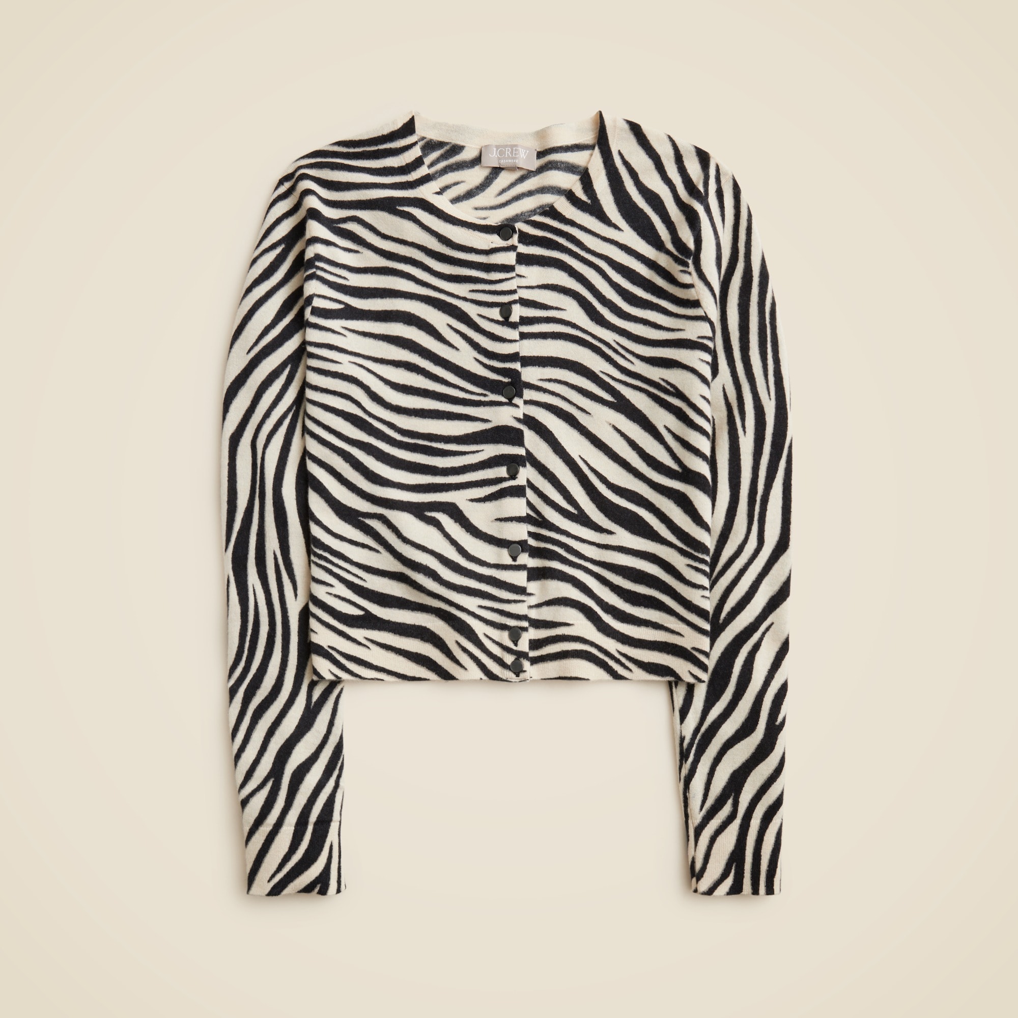 womens Featherweight cashmere cardigan in zebra print