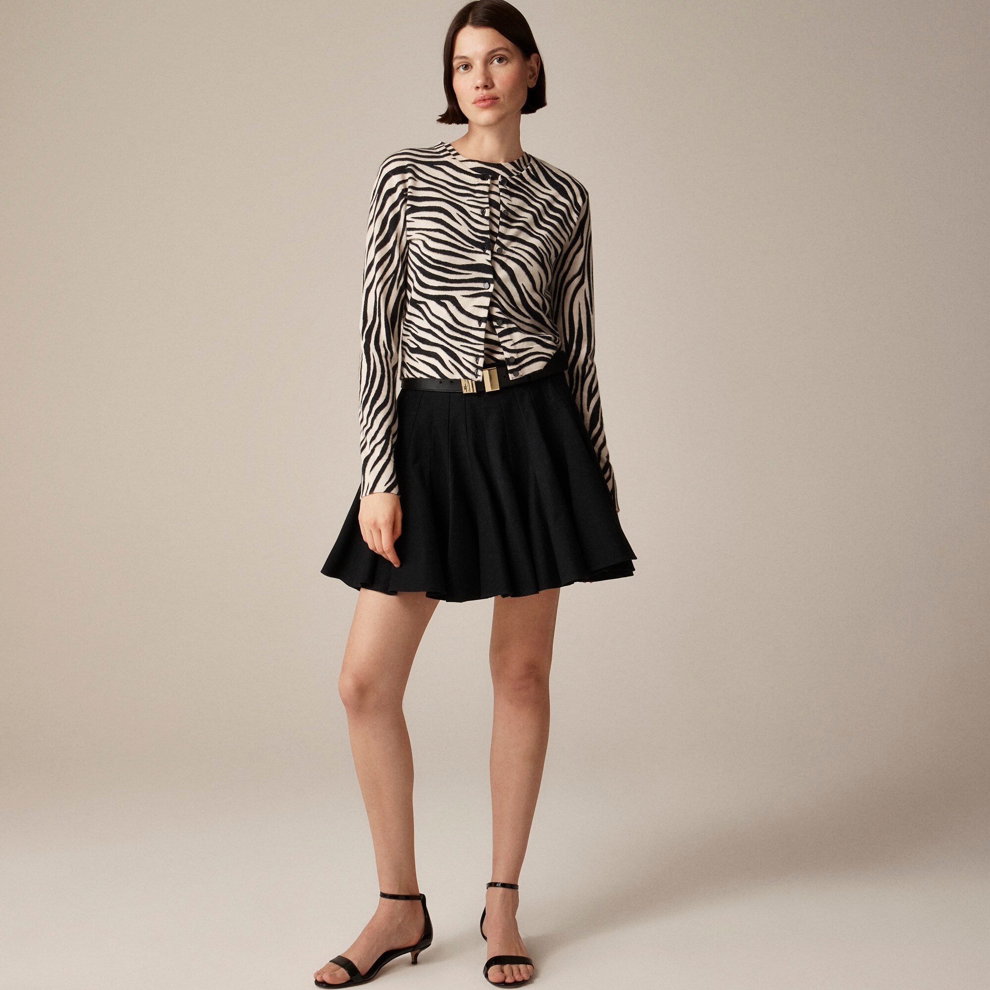 J.Crew: Featherweight Cashmere Cardigan In Zebra Print For Women