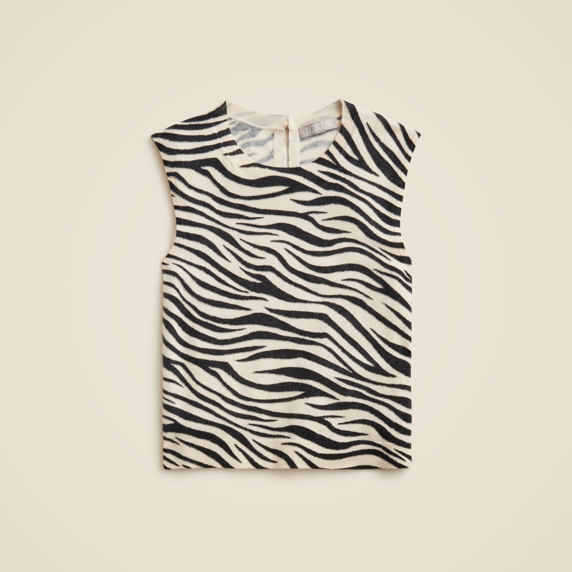 Featherweight Cashmere Sweater Shell In Zebra Print For Women | J.Crew