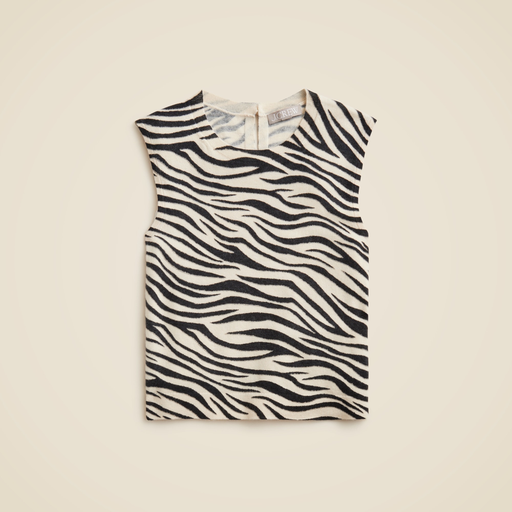 womens Featherweight cashmere sweater shell in zebra print
