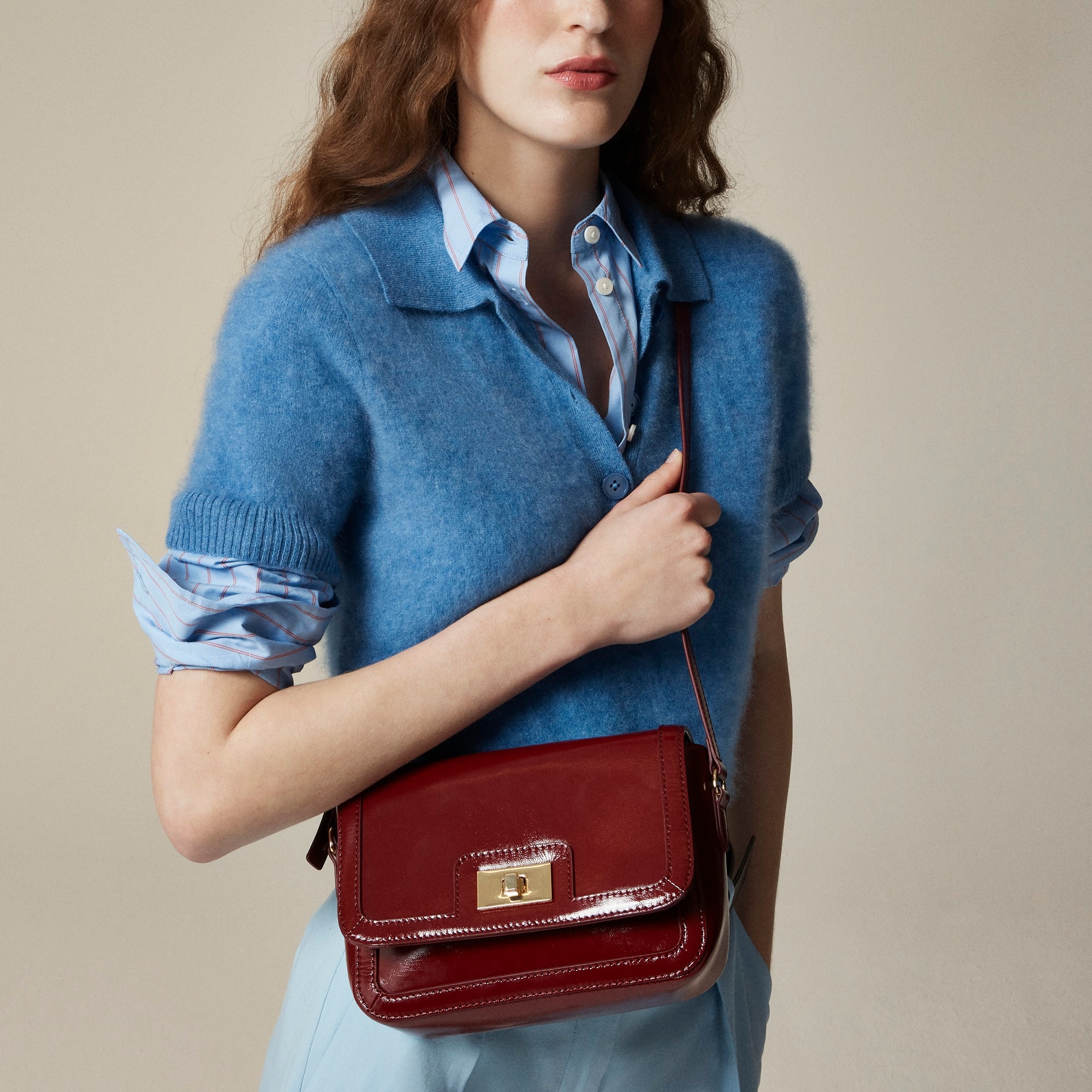womens Edie crossbody bag in patent leather