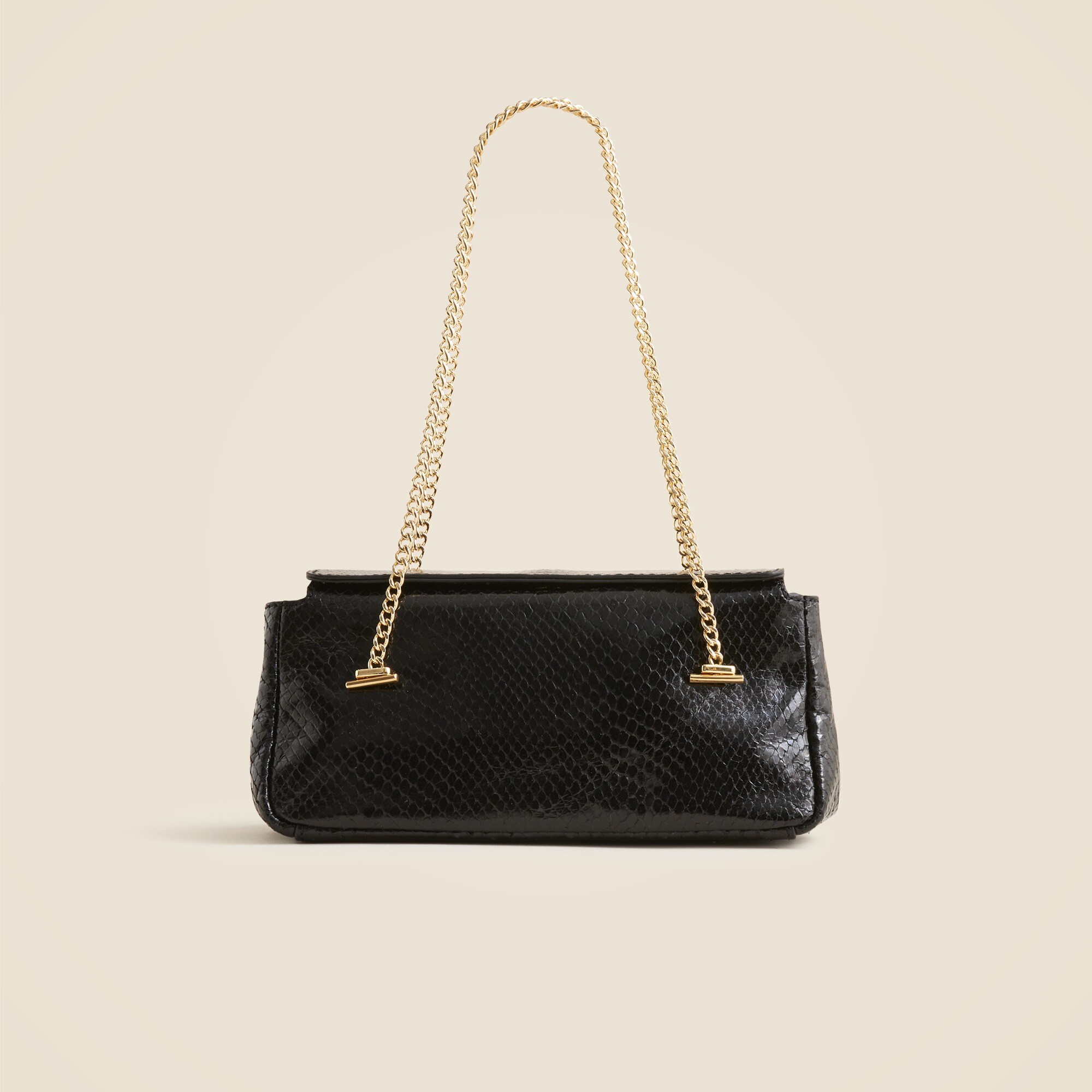 womens Chain-strap bag in snake-embossed leather