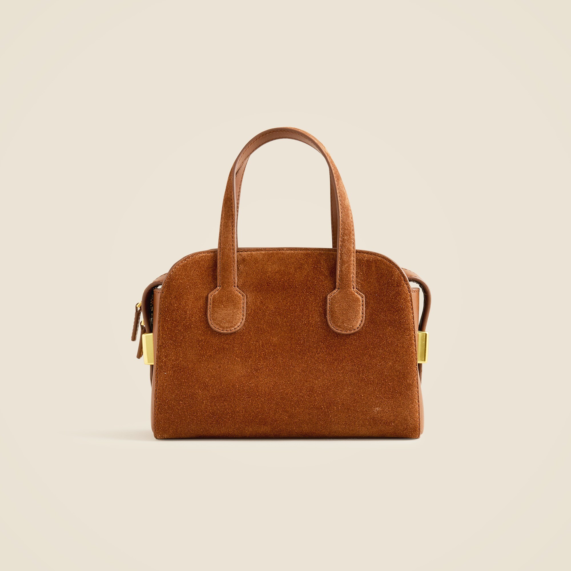 womens Small Berkeley top-handle bag in suede and leather