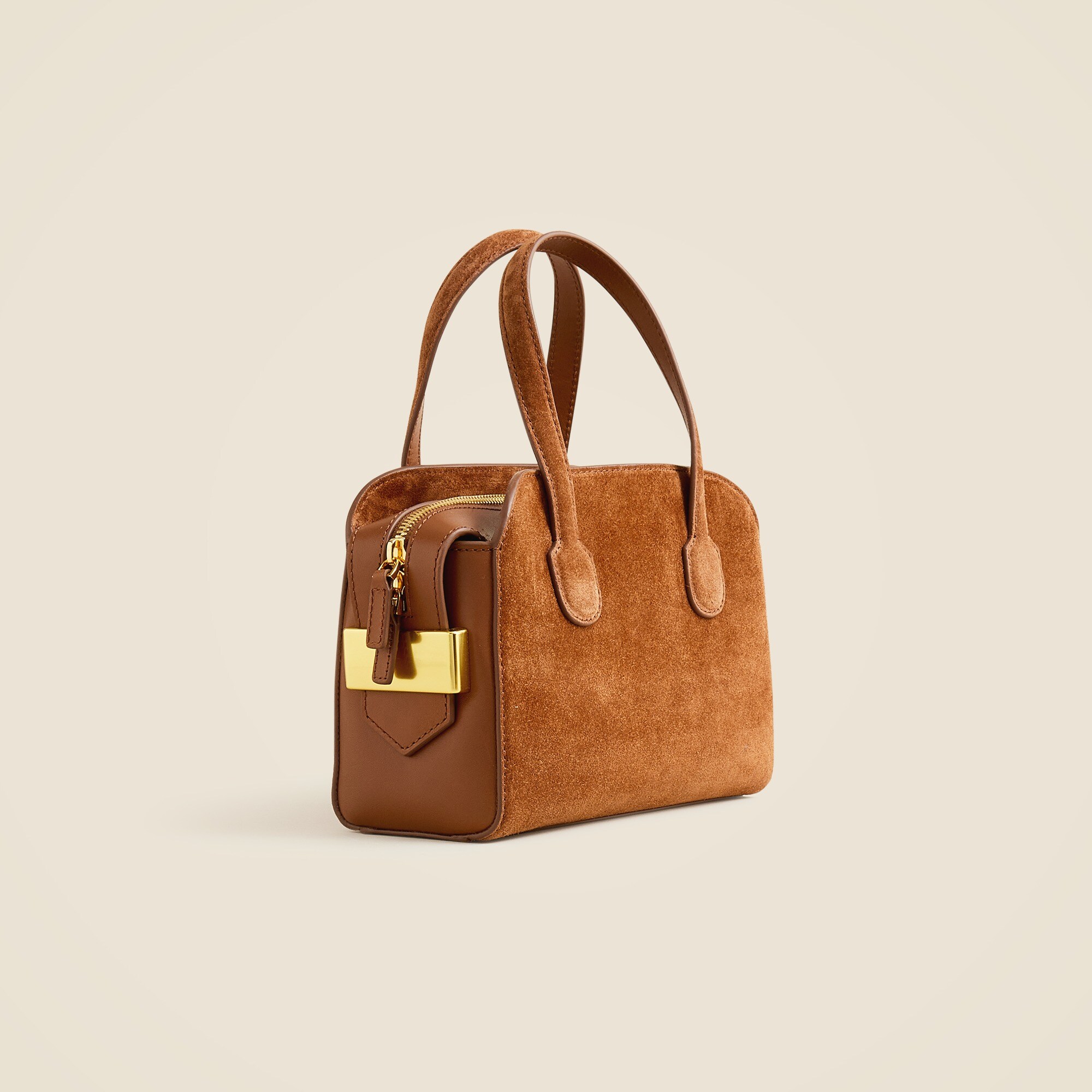 J.Crew: Small Berkeley Top-handle Bag In Suede And Leather