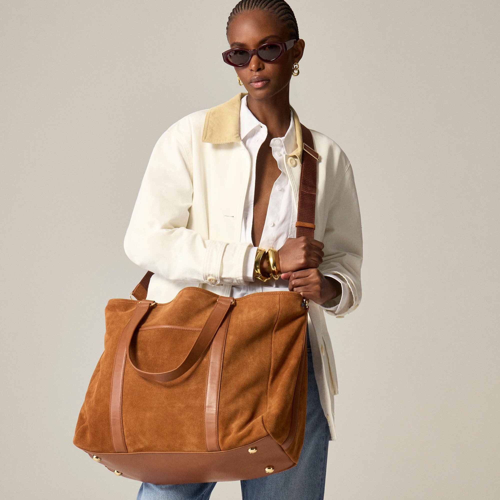 Berkeley overnight tote in suede