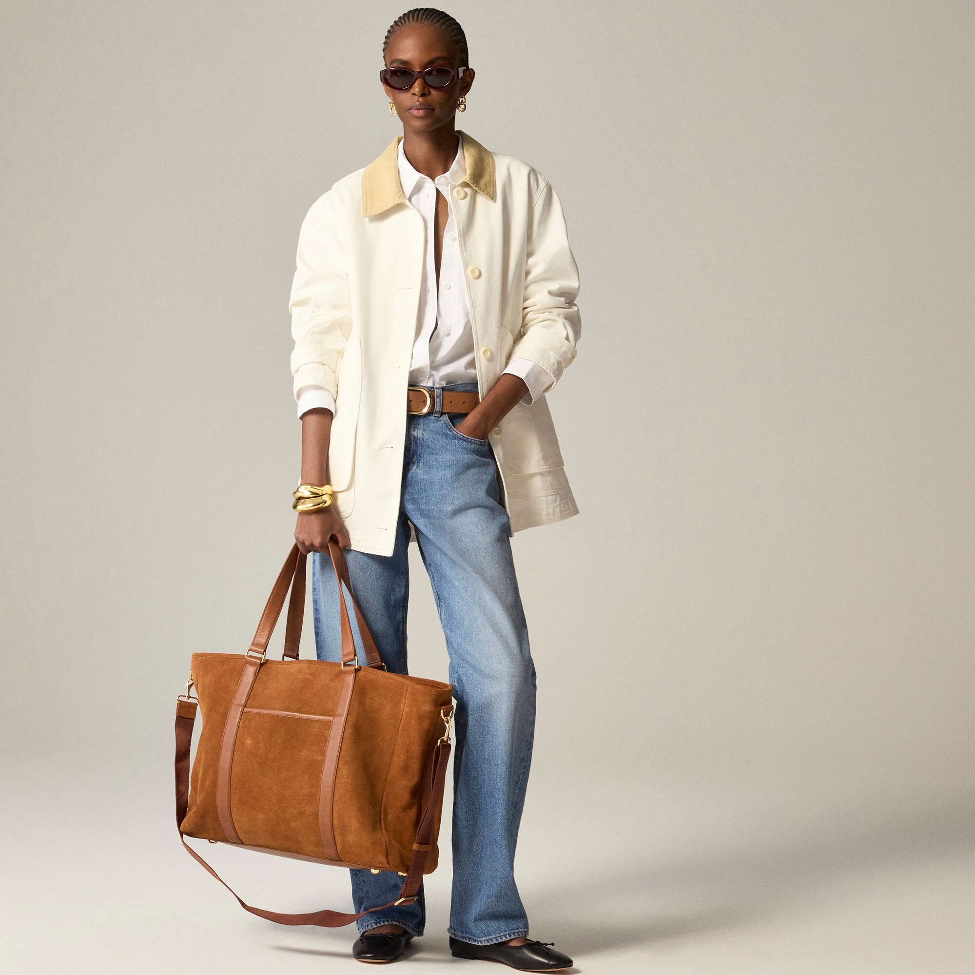国内発送【J.Crew】Large Berkeley スエードトートバッグ関税込