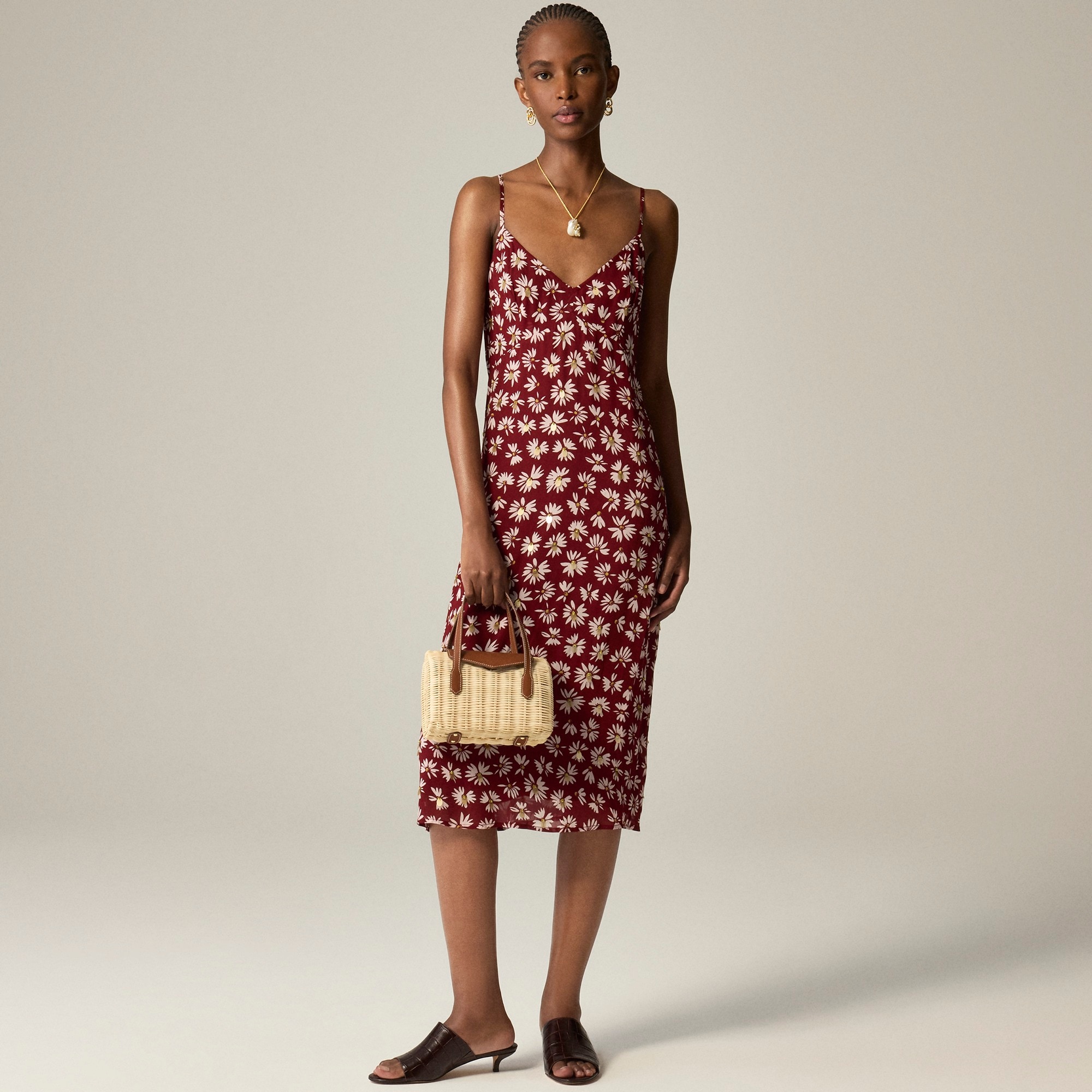 Small rattan top-handle bag