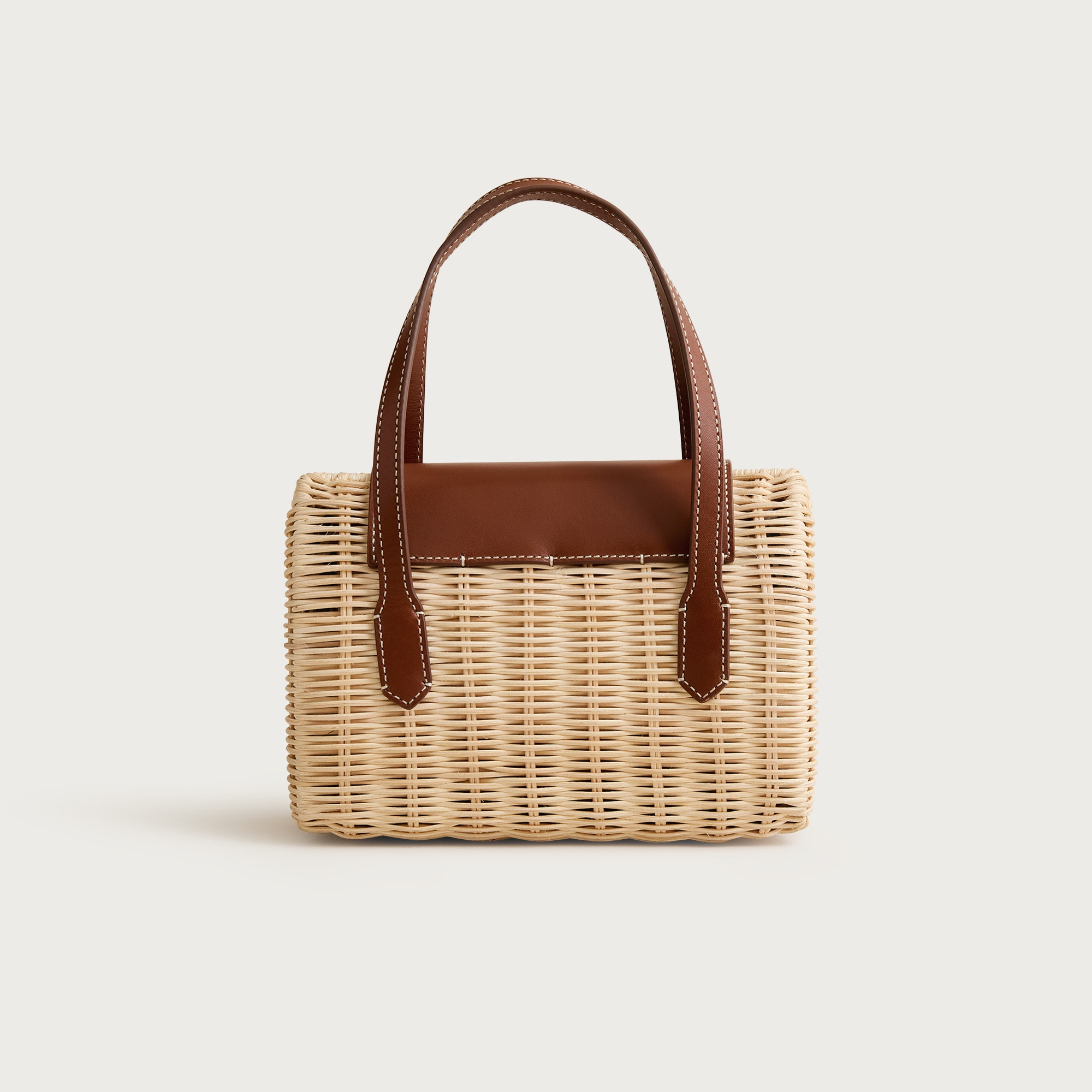 ブルレア Leather trimmed rattan bucketbag ブルレア Leather trimmed rattan bucketbag ブルレア Leather