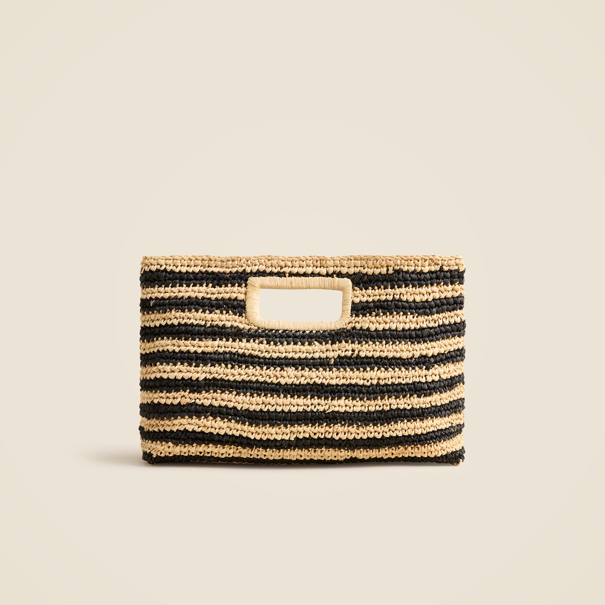 Handknotted raffia rectangular clutch