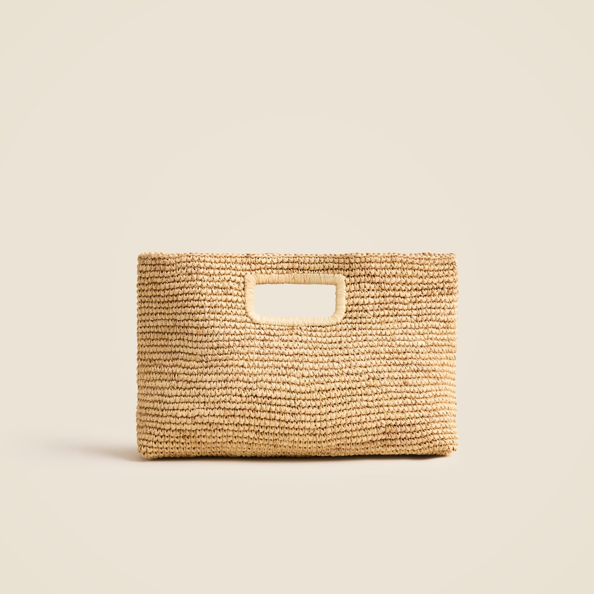 womens Handknotted raffia rectangular clutch