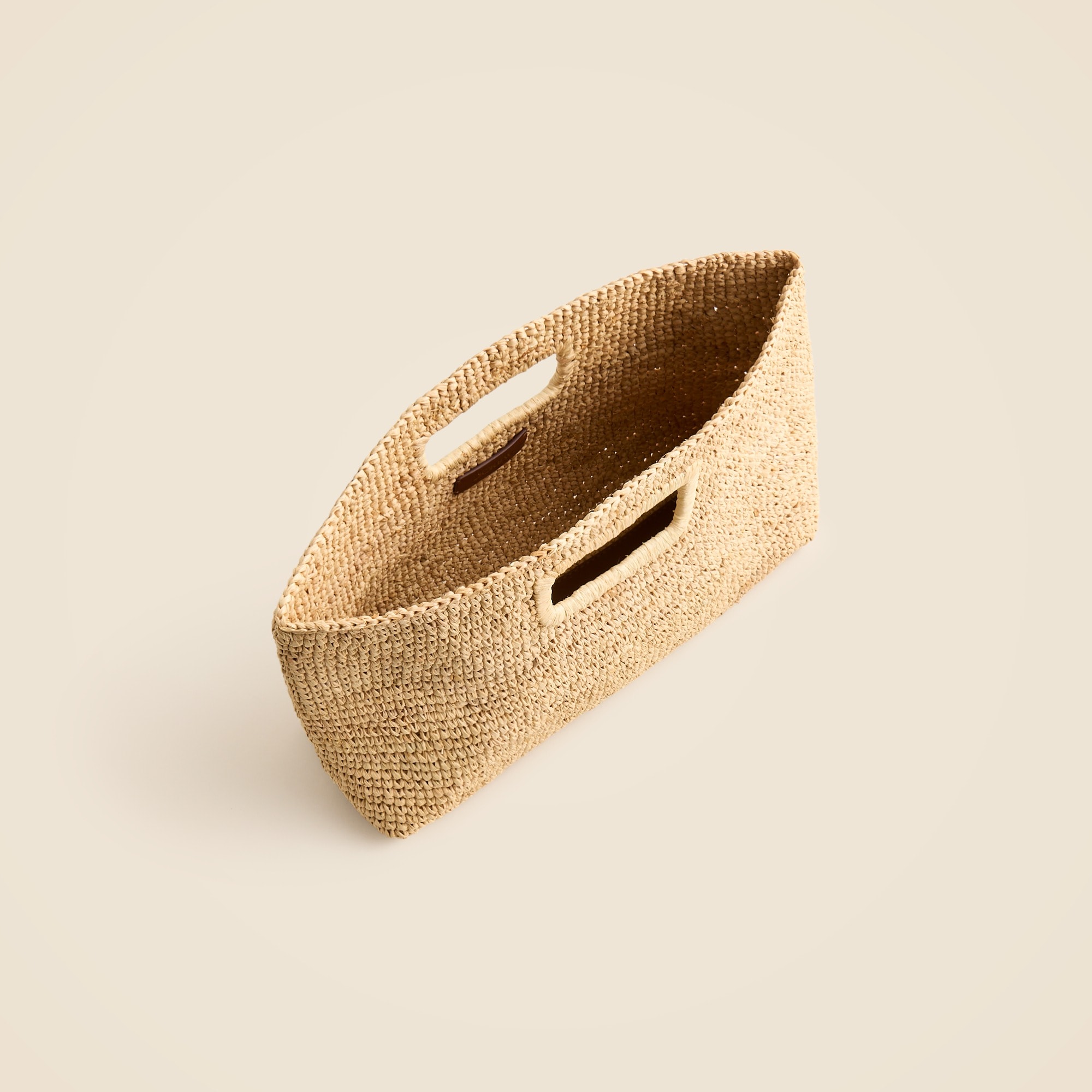 Handknotted raffia rectangular clutch