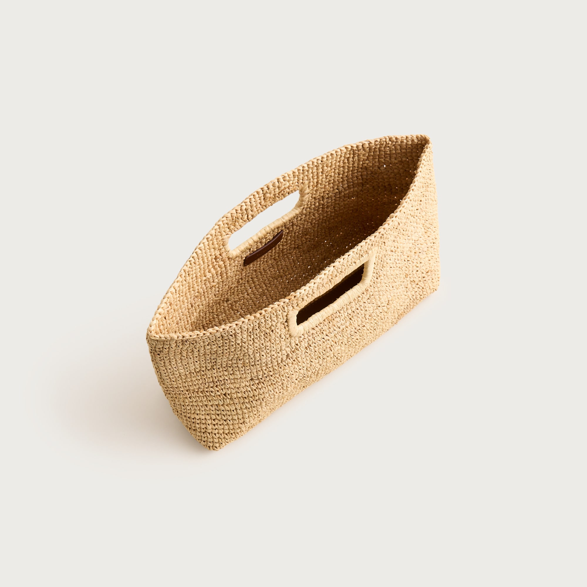 Handknotted raffia rectangular clutch