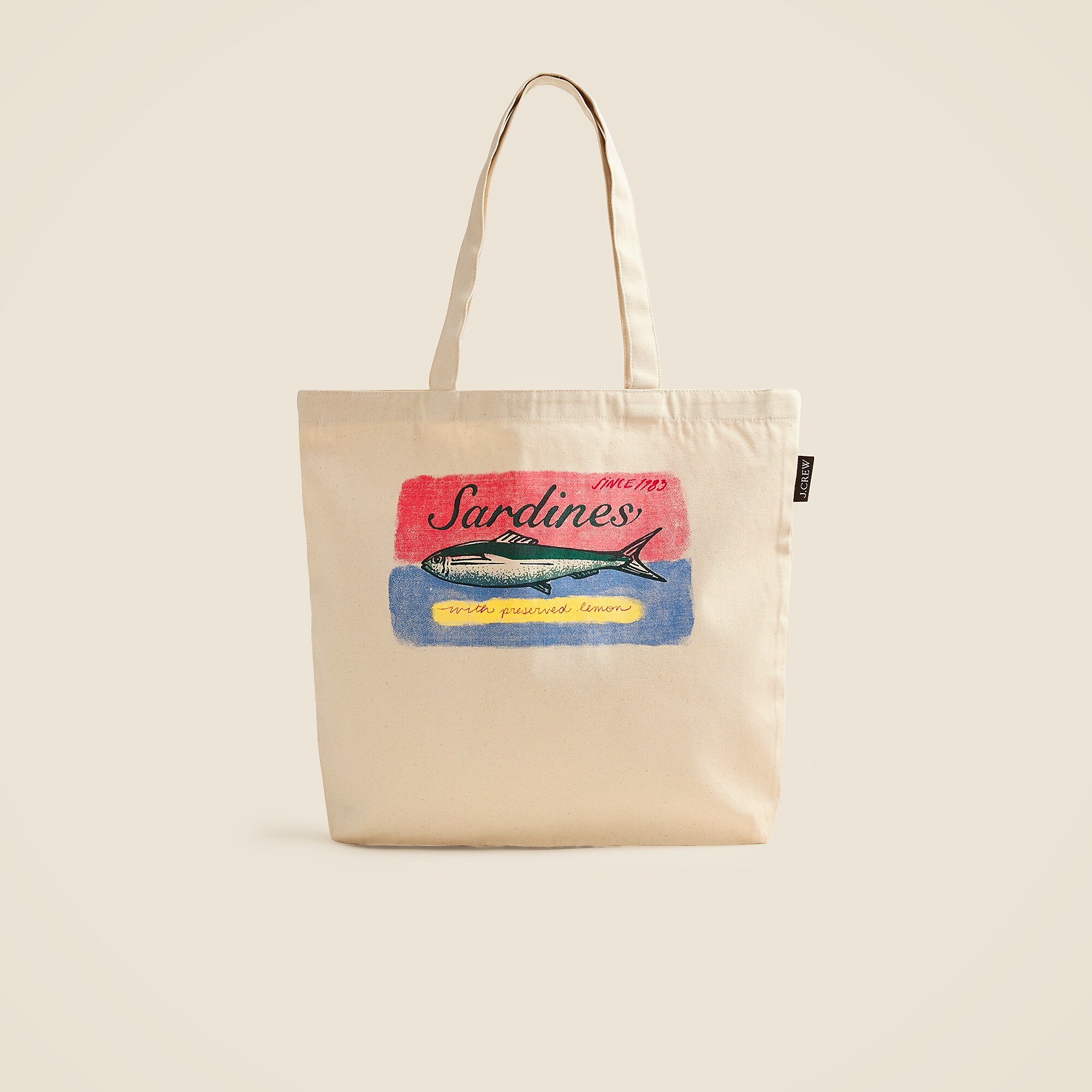 "Sardines" graphic-print reusable everyday tote