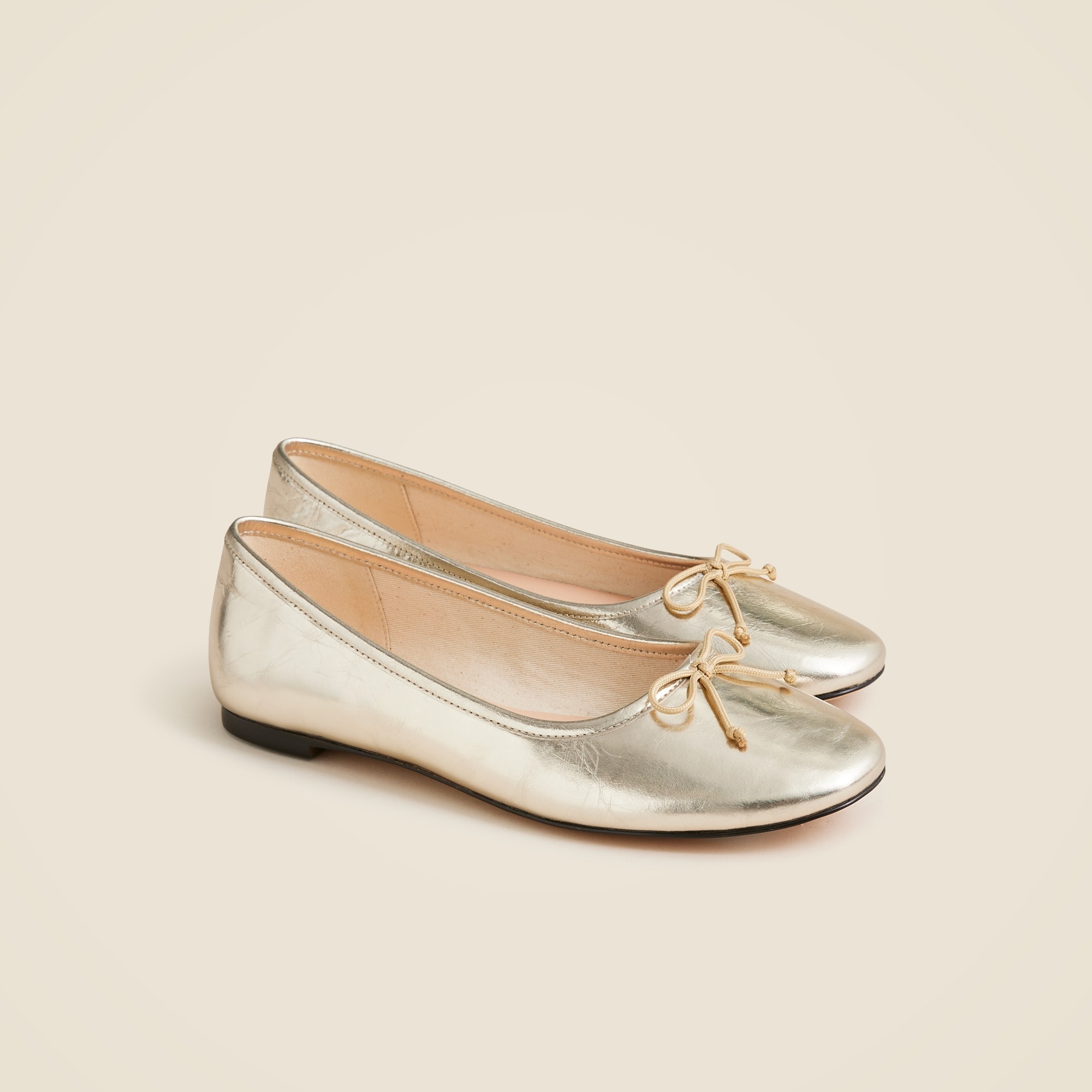 womens Andi ballet flats in metallic leather