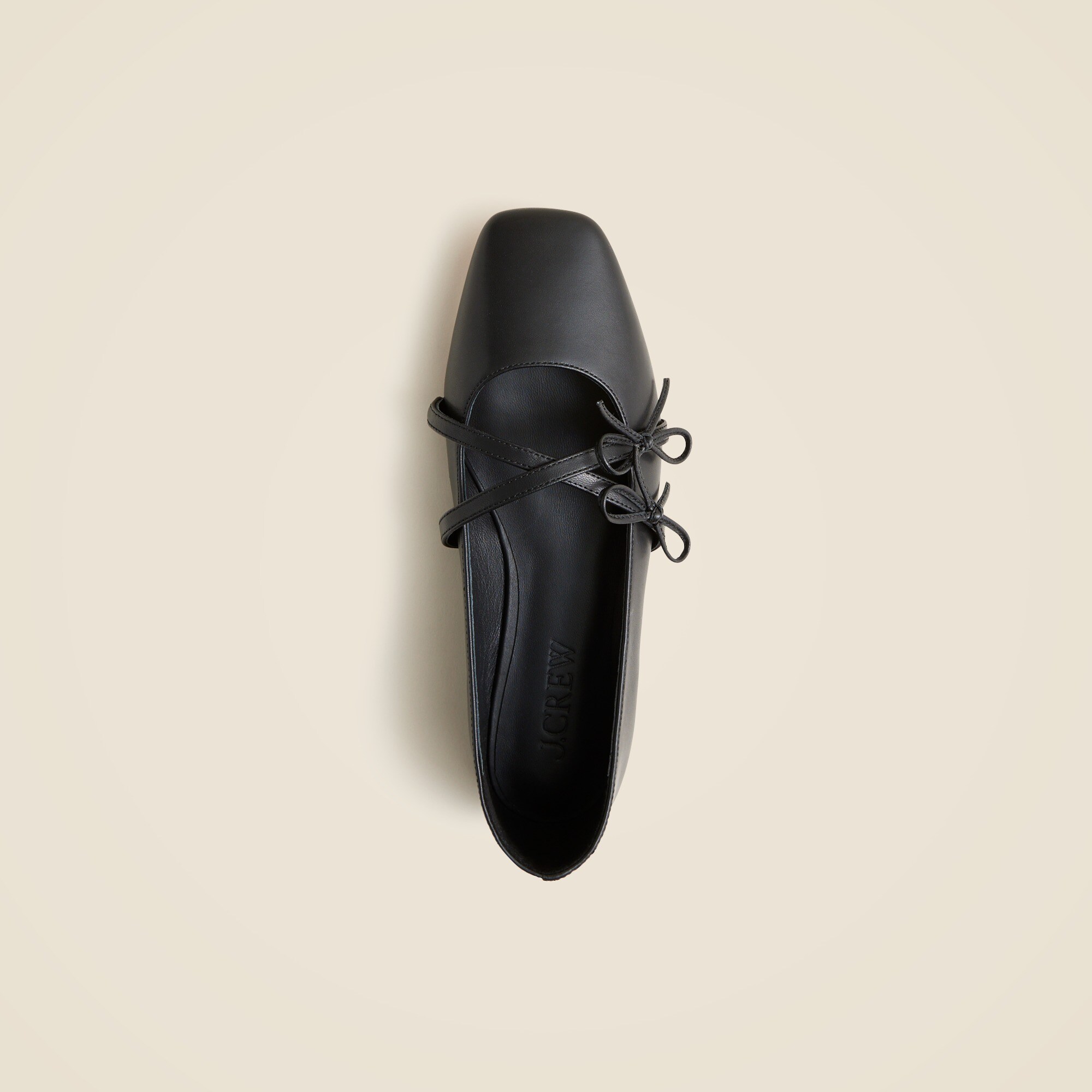 Quinn bow-strap ballet flats in leather