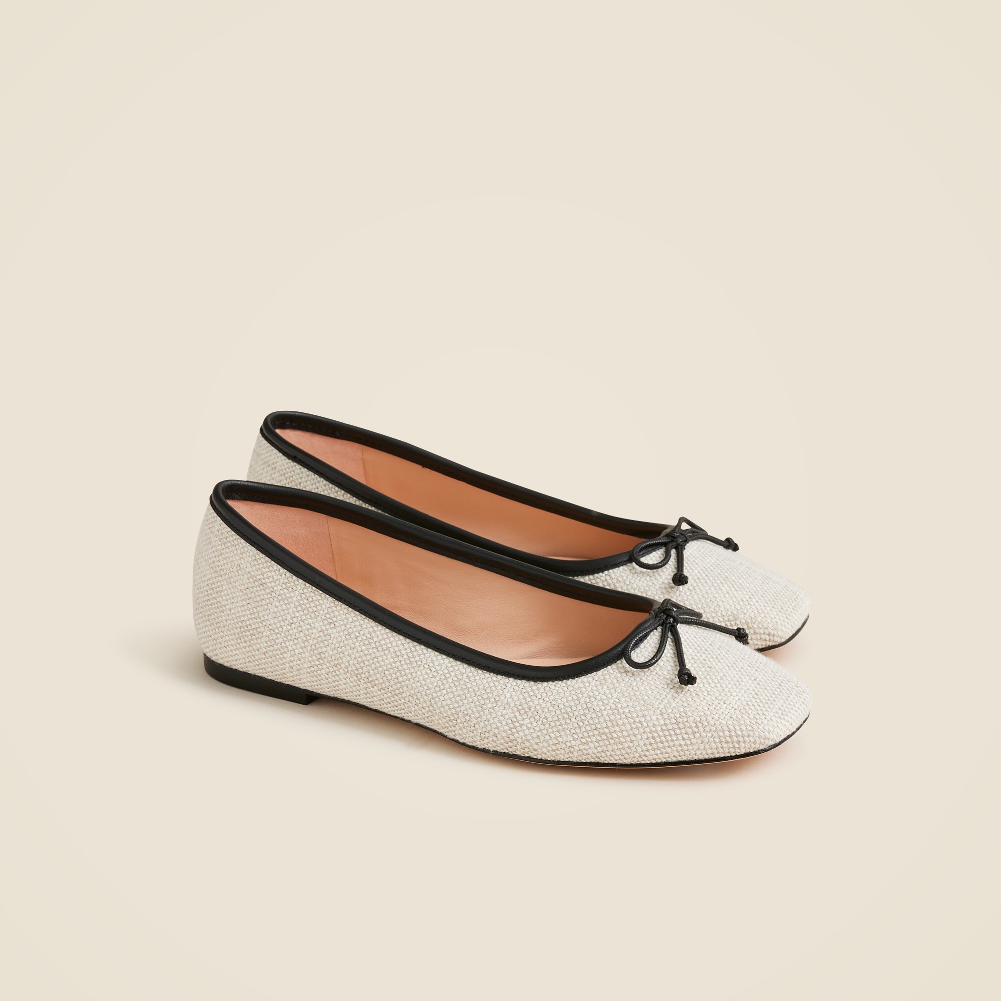 womens Quinn square-toe ballet flats in Spanish canvas