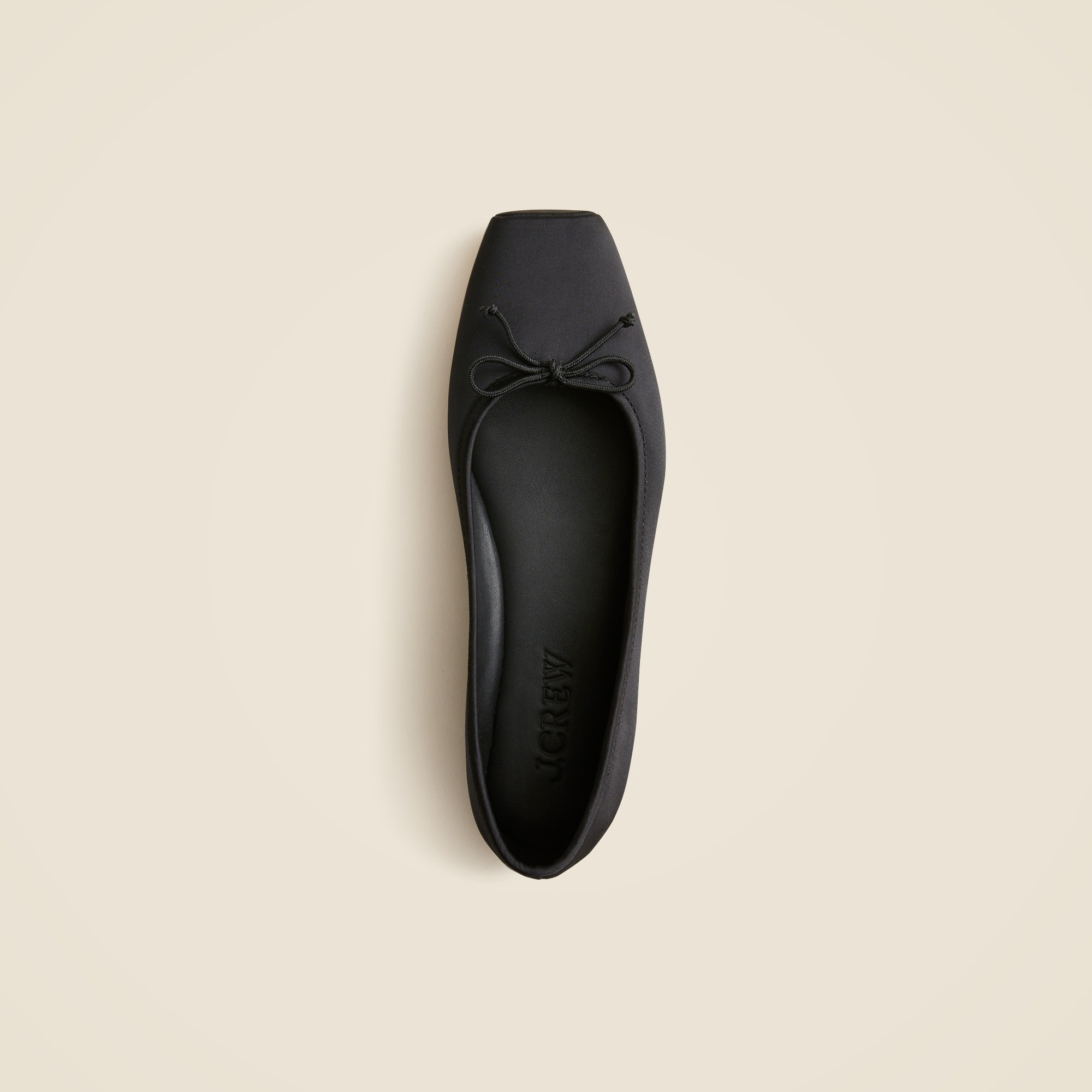 Square-toe ballet flats in satin