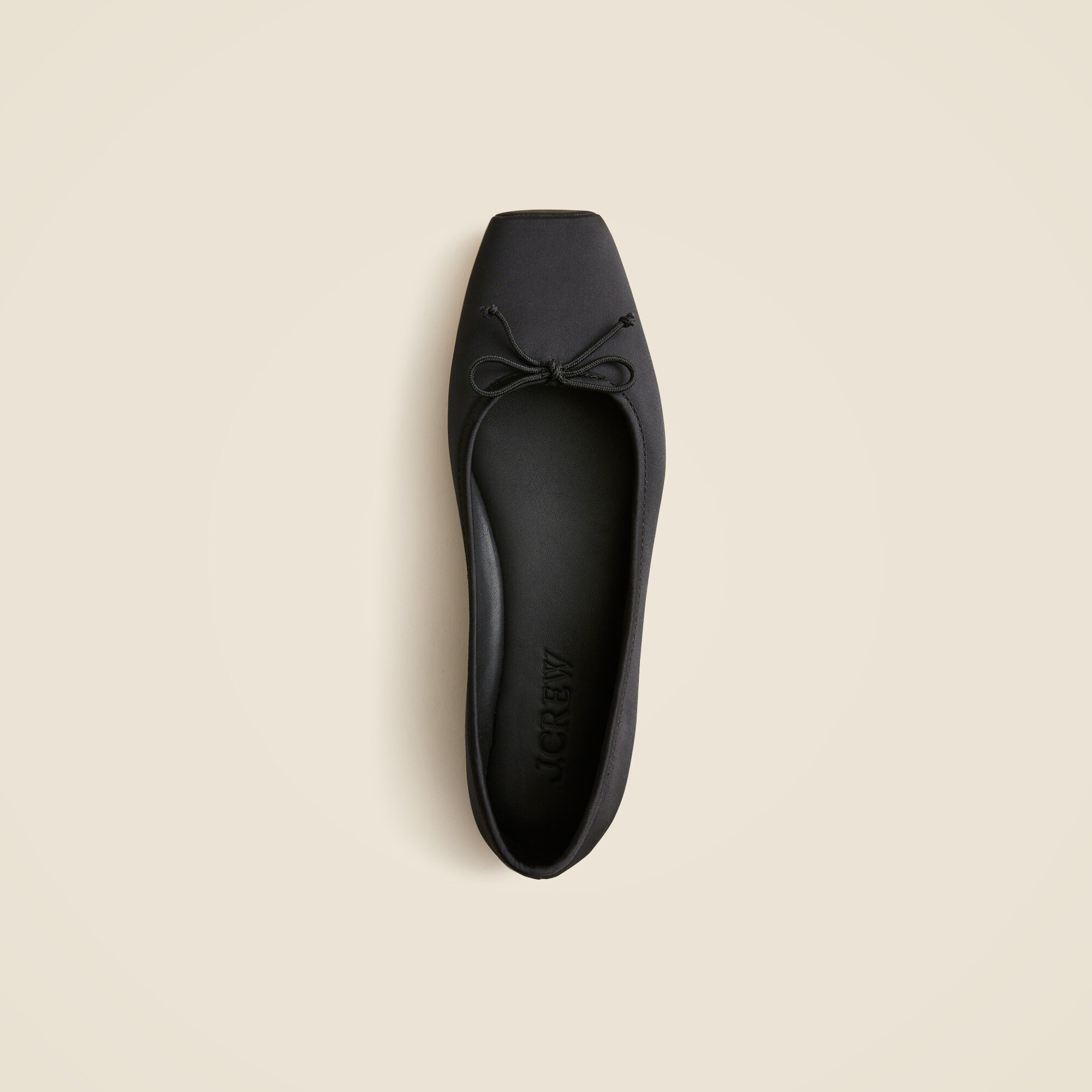 Square-toe ballet flats in satin