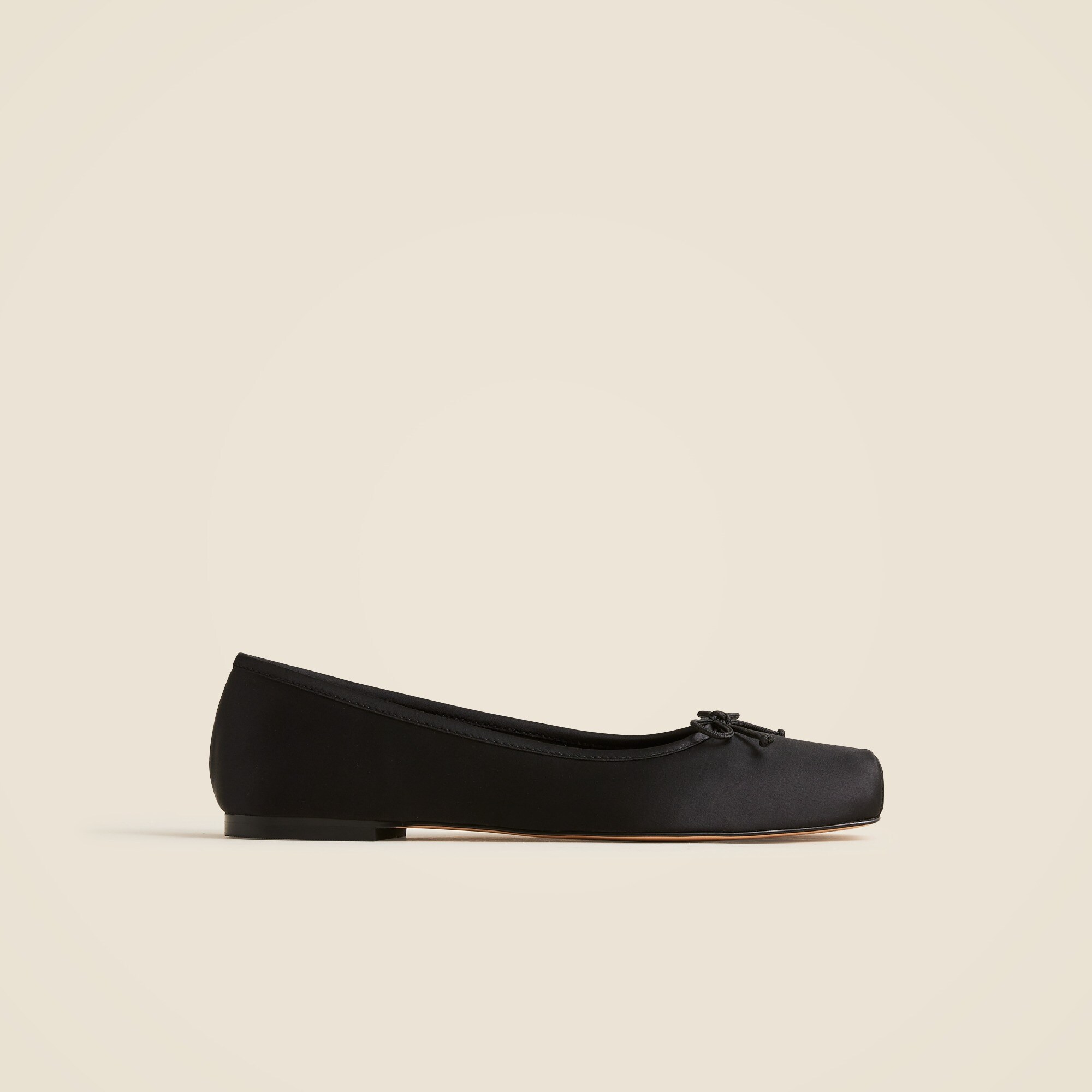 Square-toe ballet flats in satin