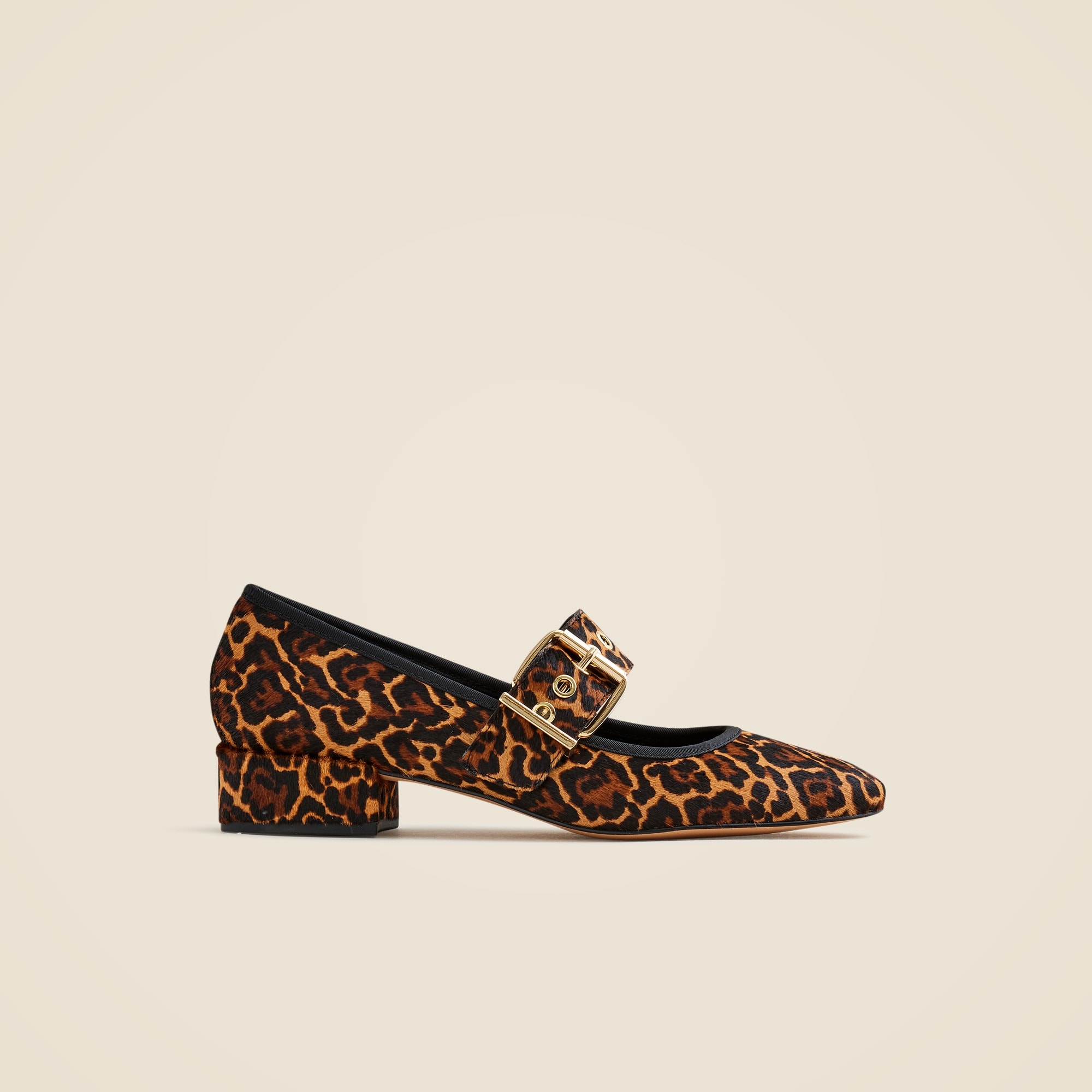 Teagan Mary Jane heels in leopard-print calf hair