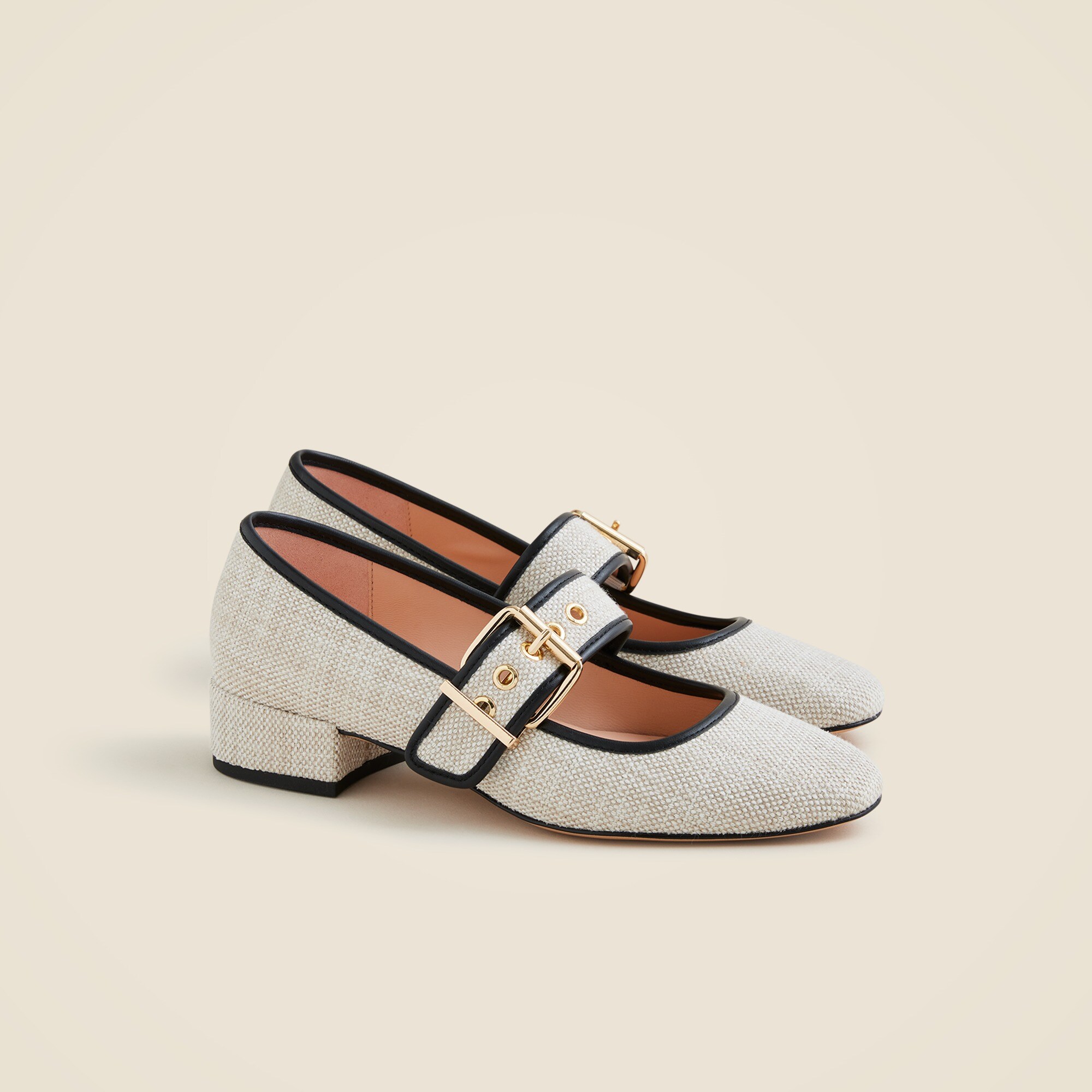 j.crew: teagan mary jane heels in spanish canvas for women