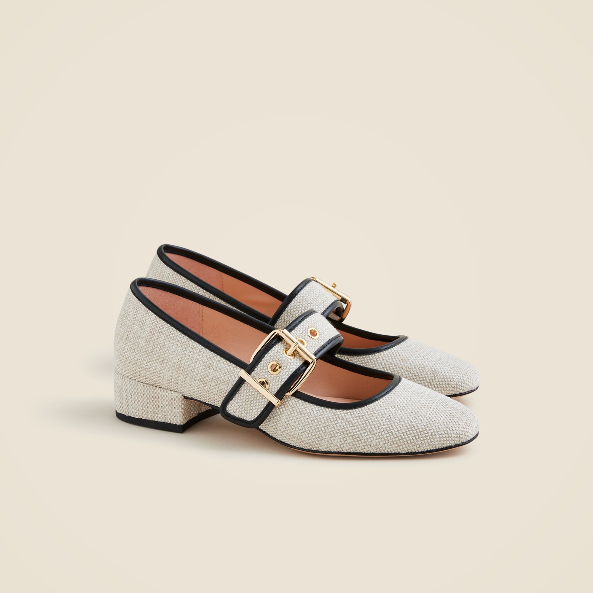 womens Teagan Mary Jane heels in Spanish canvas