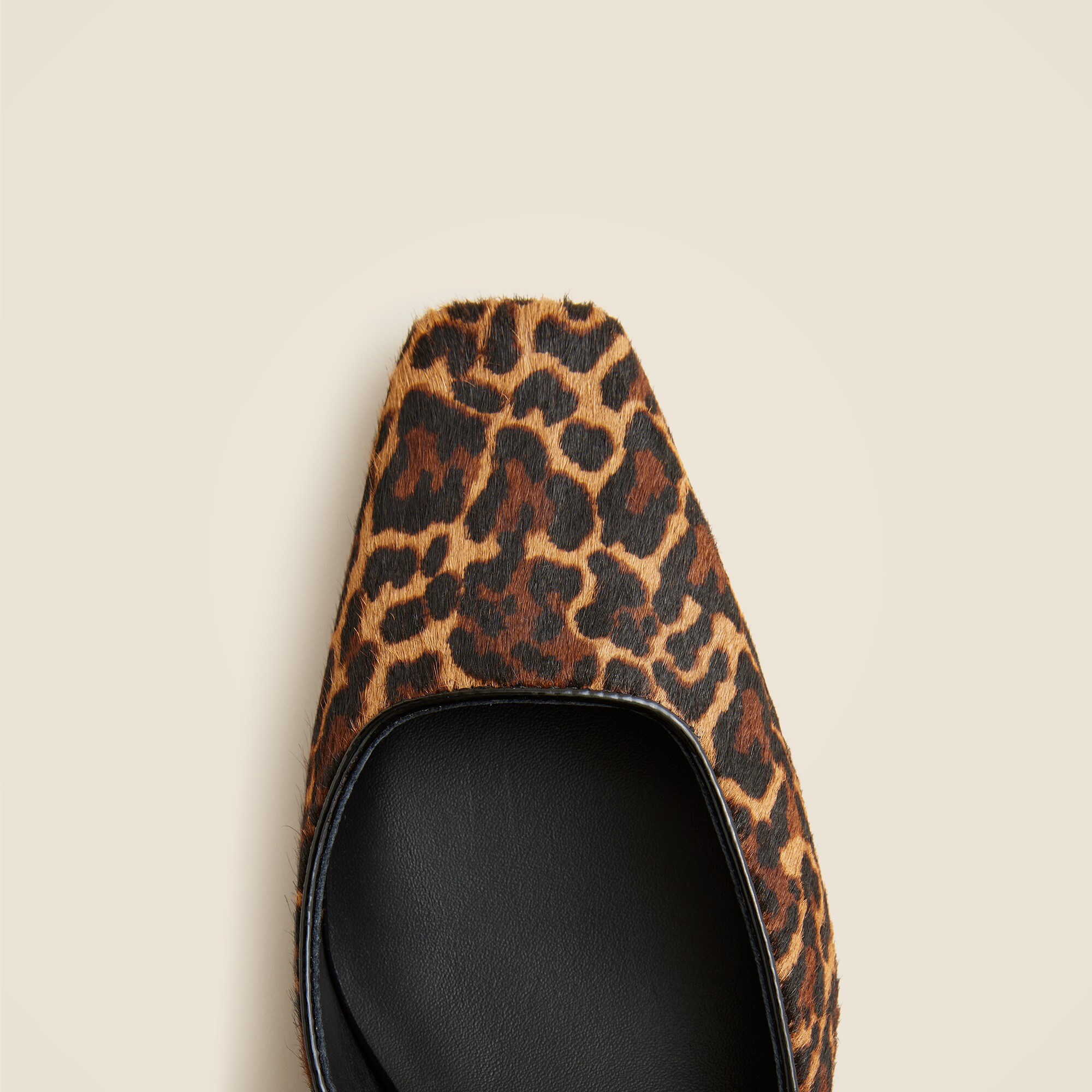 Buckle-strap block heels in leopard-print calf hair