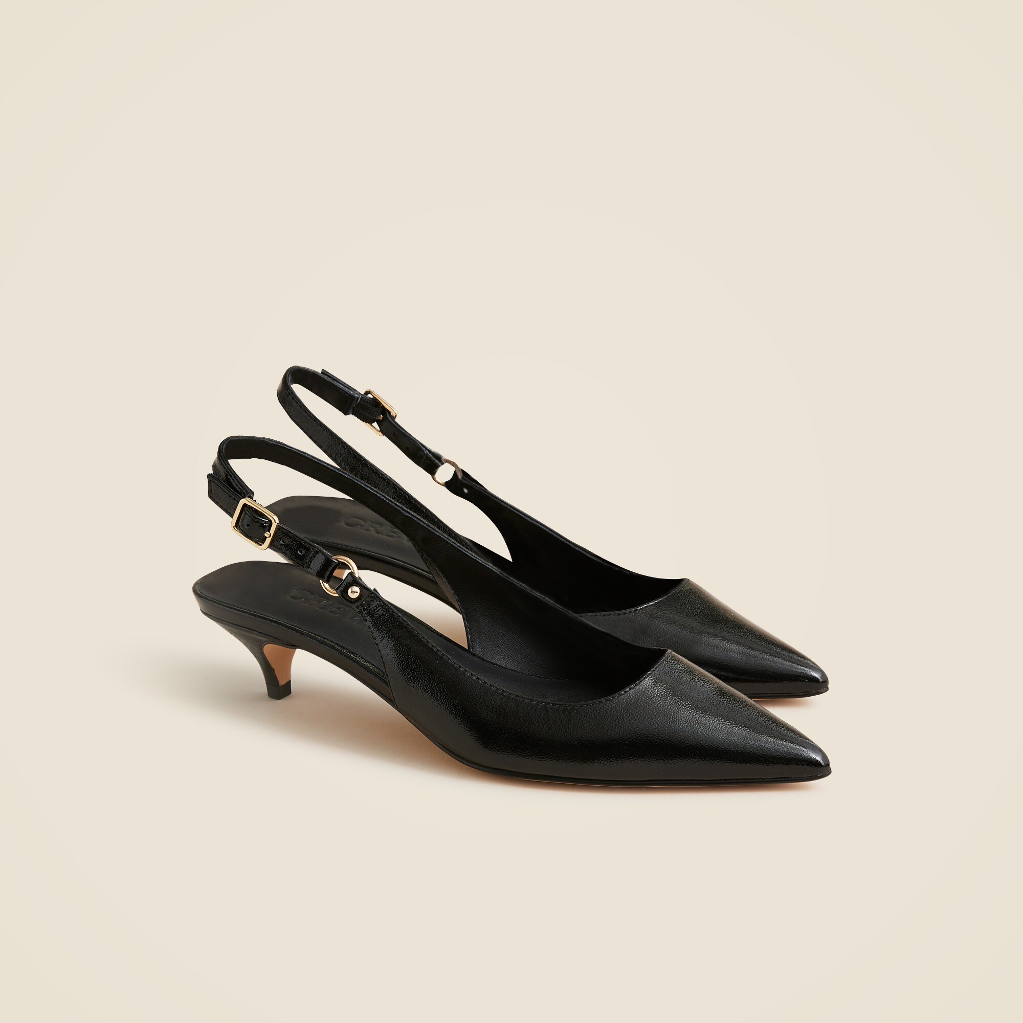 womens Robin kitten heels in Italian crinkle patent leather