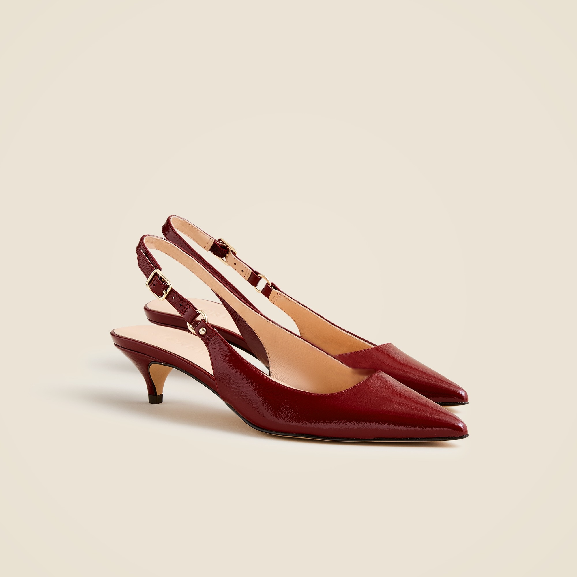 womens Robin kitten heels in Italian crinkle patent leather