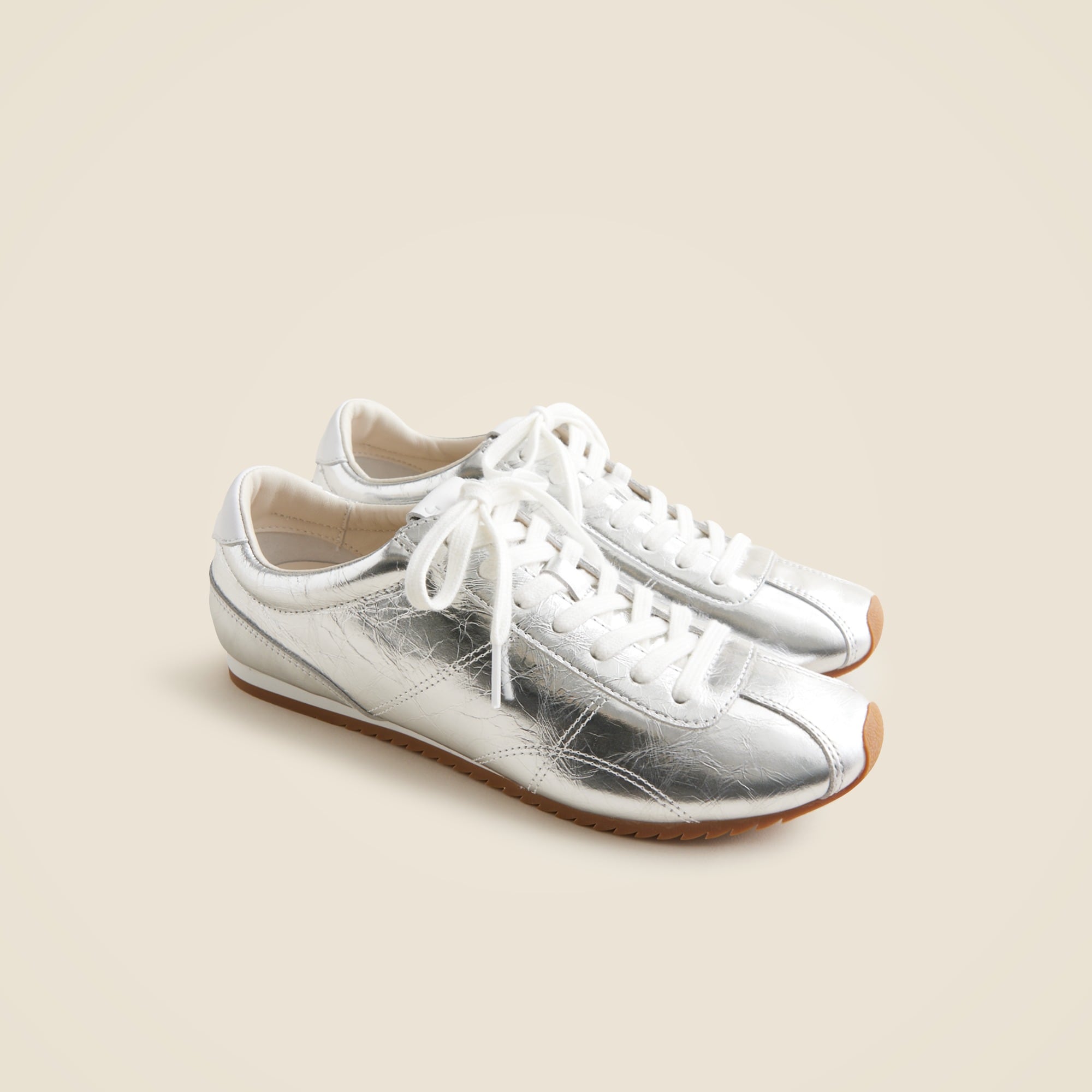 womens Rec sneakers in crinkle metallic leather