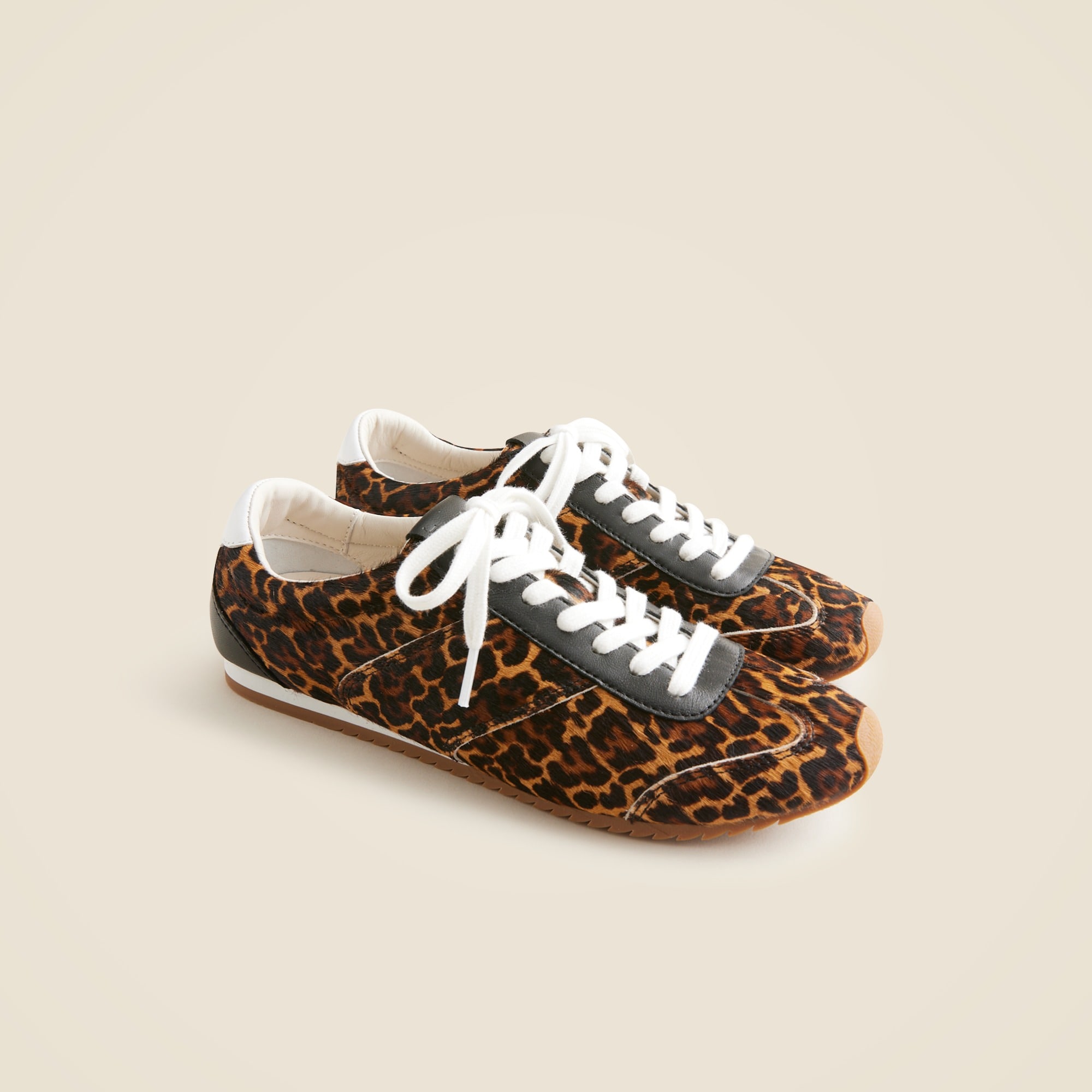 rec sneakers in leopard-print calf hair for women