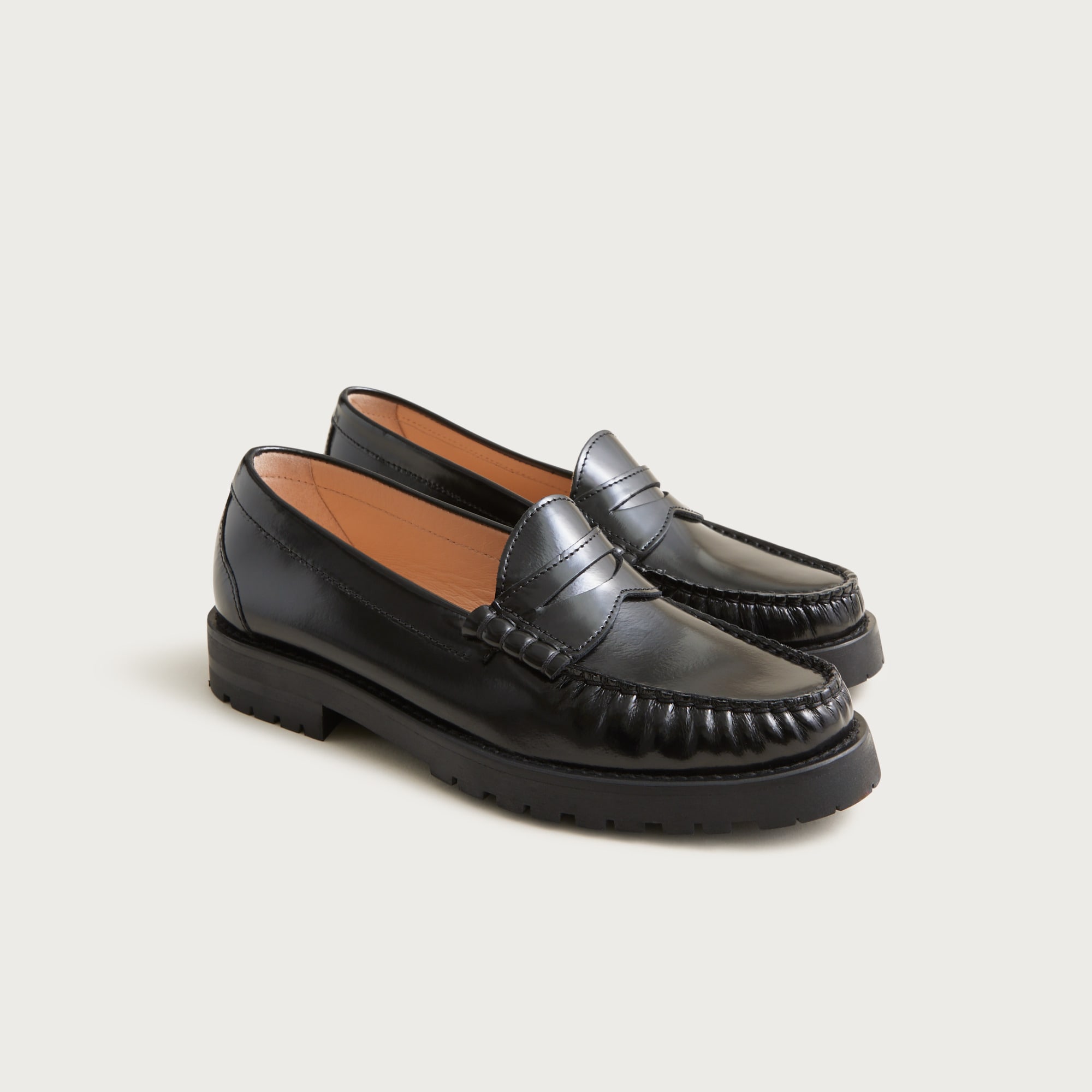 New Winona Lug-sole Penny Loafers In Italian Spazzolato Leather