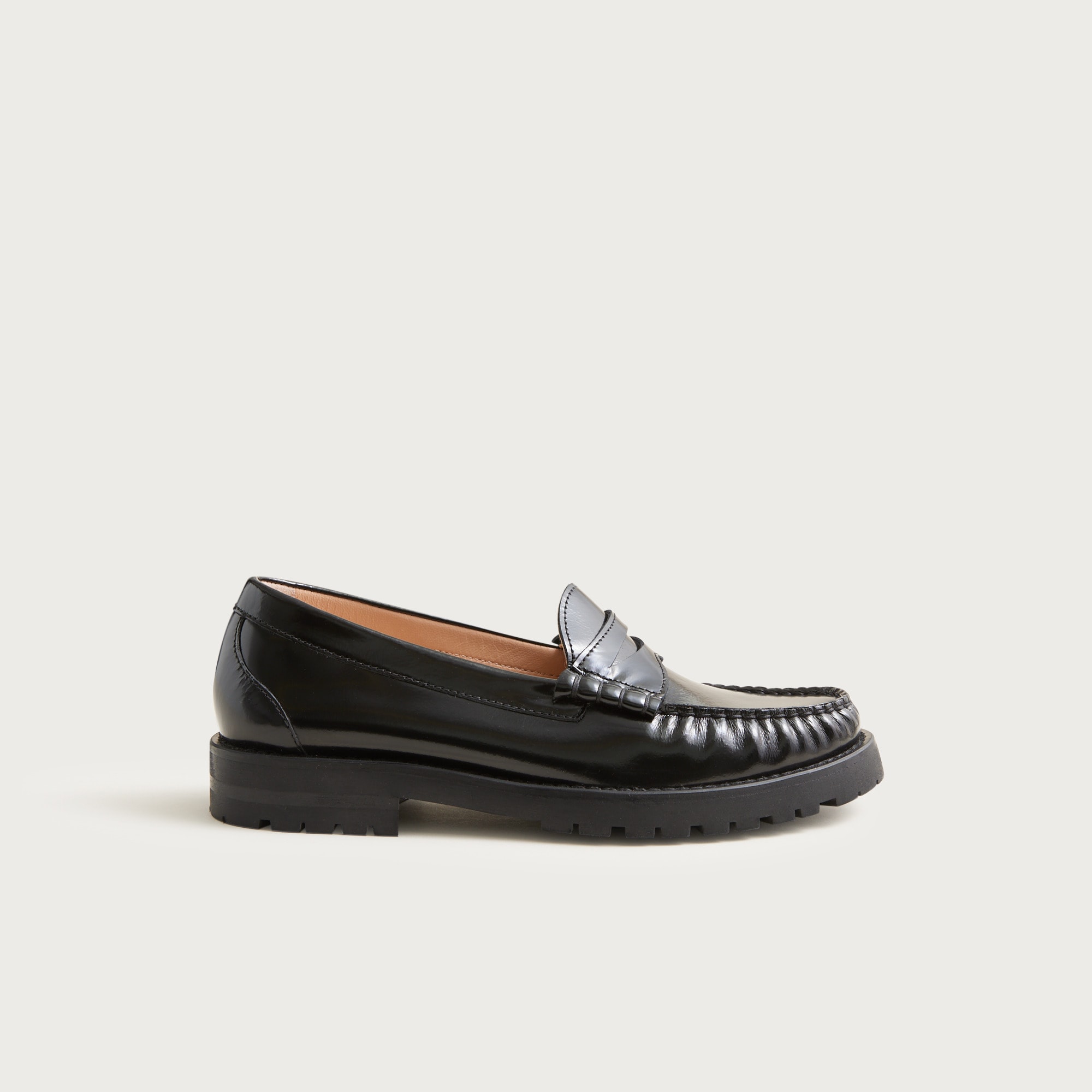 Winona Lug-sole Penny Loafers In Croc-embossed Leather For Women